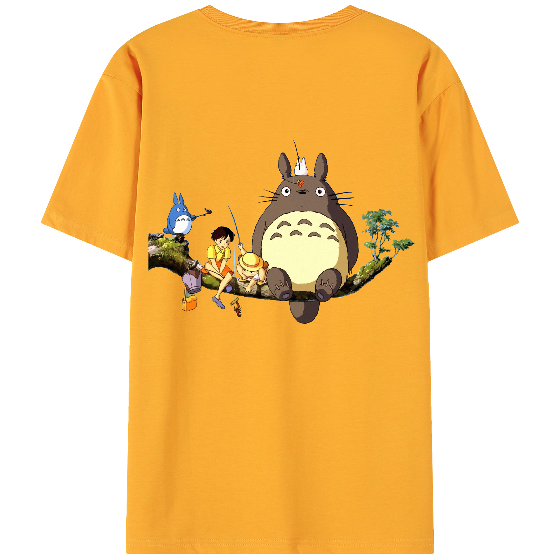 （画像用） となりのトトロ 草壁メイ 草壁サツキ My Neighbor Totoro Satsuki Kusakabe Mei Kusakabe 綿100％ メンズ半袖Tシャツ（バックプリント） 通気性