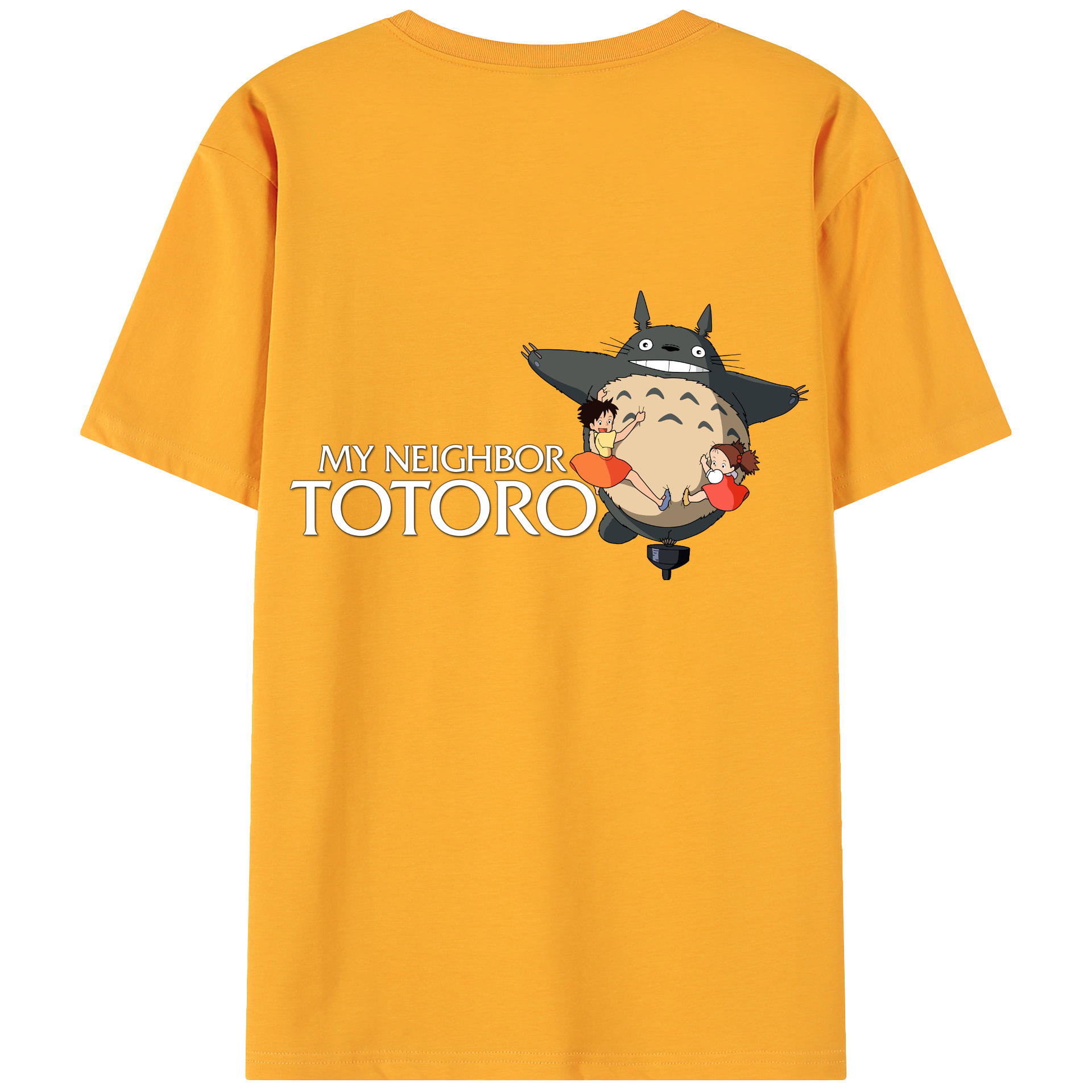 （画像用） となりのトトロ 草壁メイ 草壁サツキ My Neighbor Totoro Satsuki Kusakabe Mei Kusakabe 綿100％ メンズ半袖Tシャツ（バックプリント） 通気性