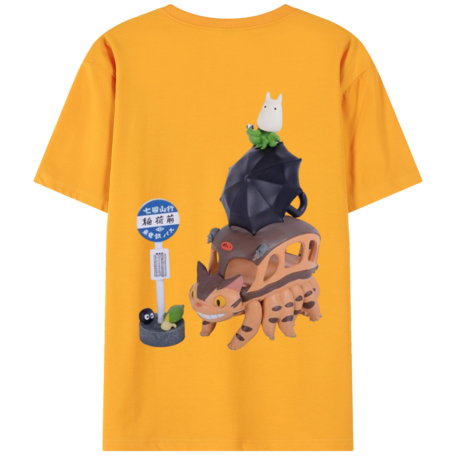 （画像用） となりのトトロ 草壁メイ 草壁サツキ My Neighbor Totoro Satsuki Kusakabe Mei Kusakabe 綿100％ メンズ半袖Tシャツ（バックプリント） 通気性