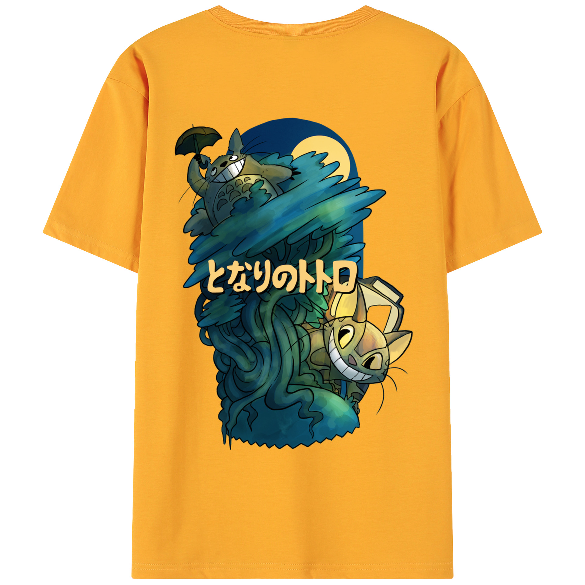 （画像用） となりのトトロ 草壁メイ 草壁サツキ My Neighbor Totoro Satsuki Kusakabe Mei Kusakabe 綿100％ メンズ半袖Tシャツ（バックプリント） 通気性