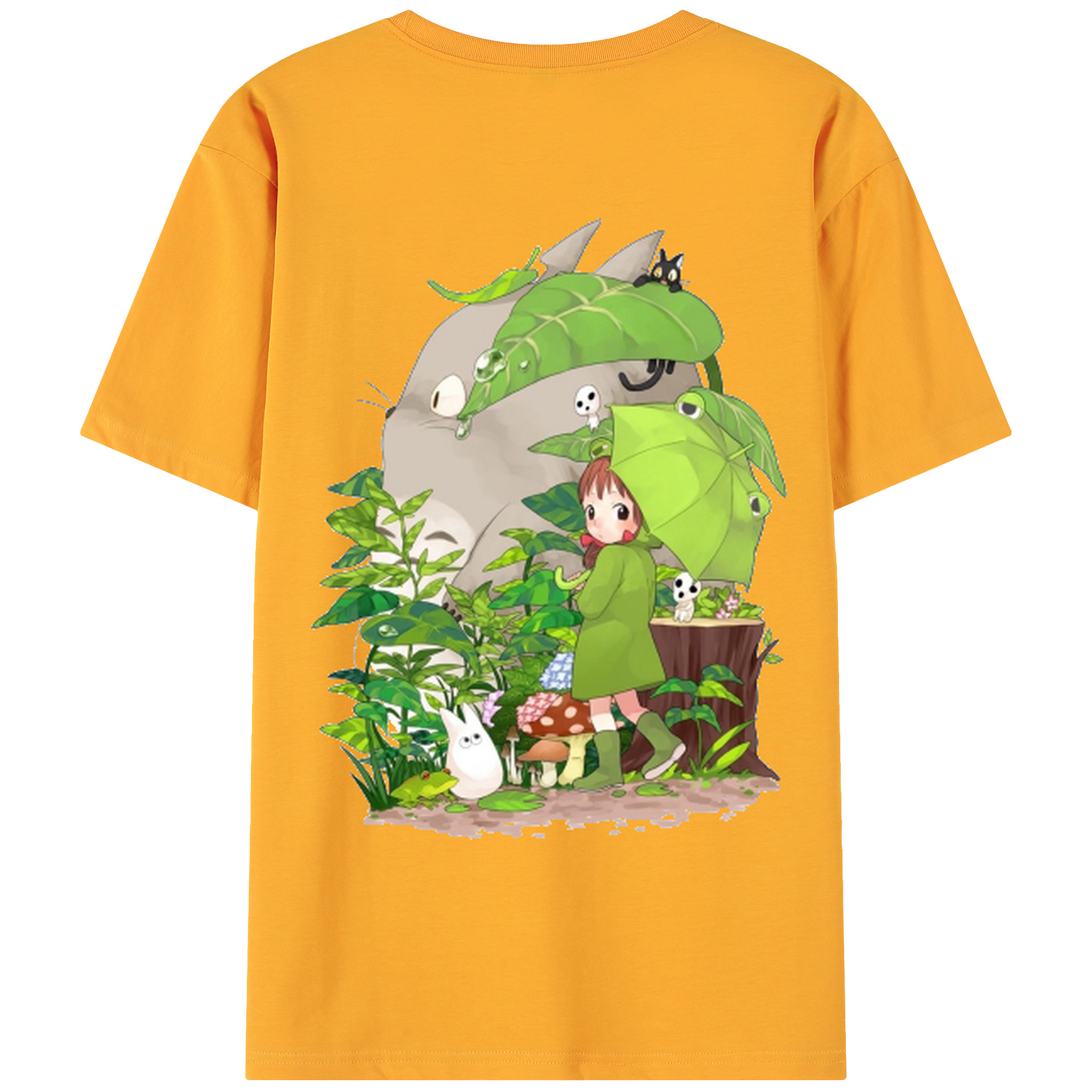 （画像用） となりのトトロ 草壁メイ 草壁サツキ My Neighbor Totoro Satsuki Kusakabe Mei Kusakabe 綿100％ メンズ半袖Tシャツ（バックプリント） 通気性