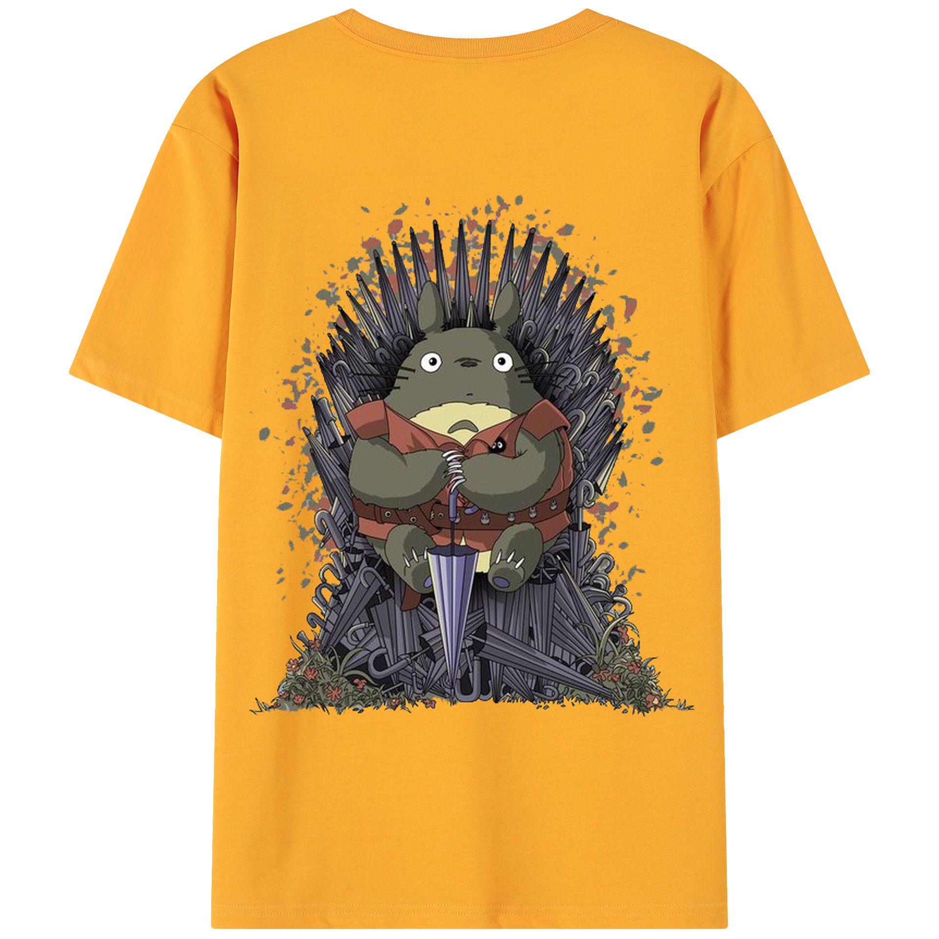 （画像用） となりのトトロ 草壁メイ 草壁サツキ My Neighbor Totoro Satsuki Kusakabe Mei Kusakabe 綿100％ メンズ半袖Tシャツ（バックプリント） 通気性