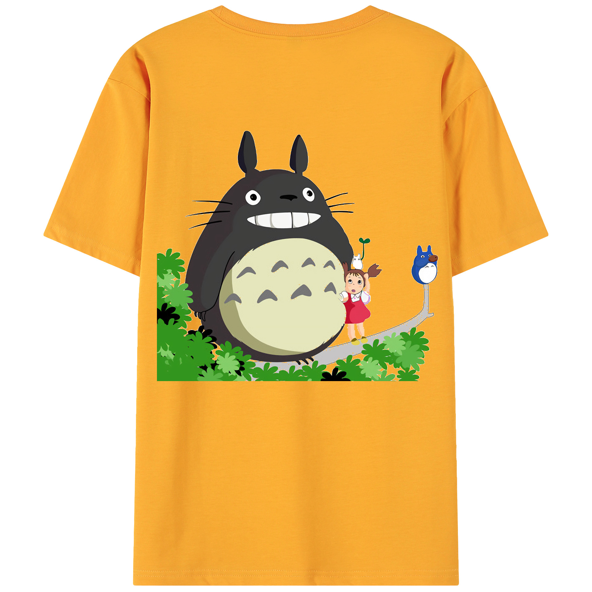 （画像用） となりのトトロ 草壁メイ 草壁サツキ My Neighbor Totoro Satsuki Kusakabe Mei Kusakabe 綿100％ メンズ半袖Tシャツ（バックプリント） 通気性