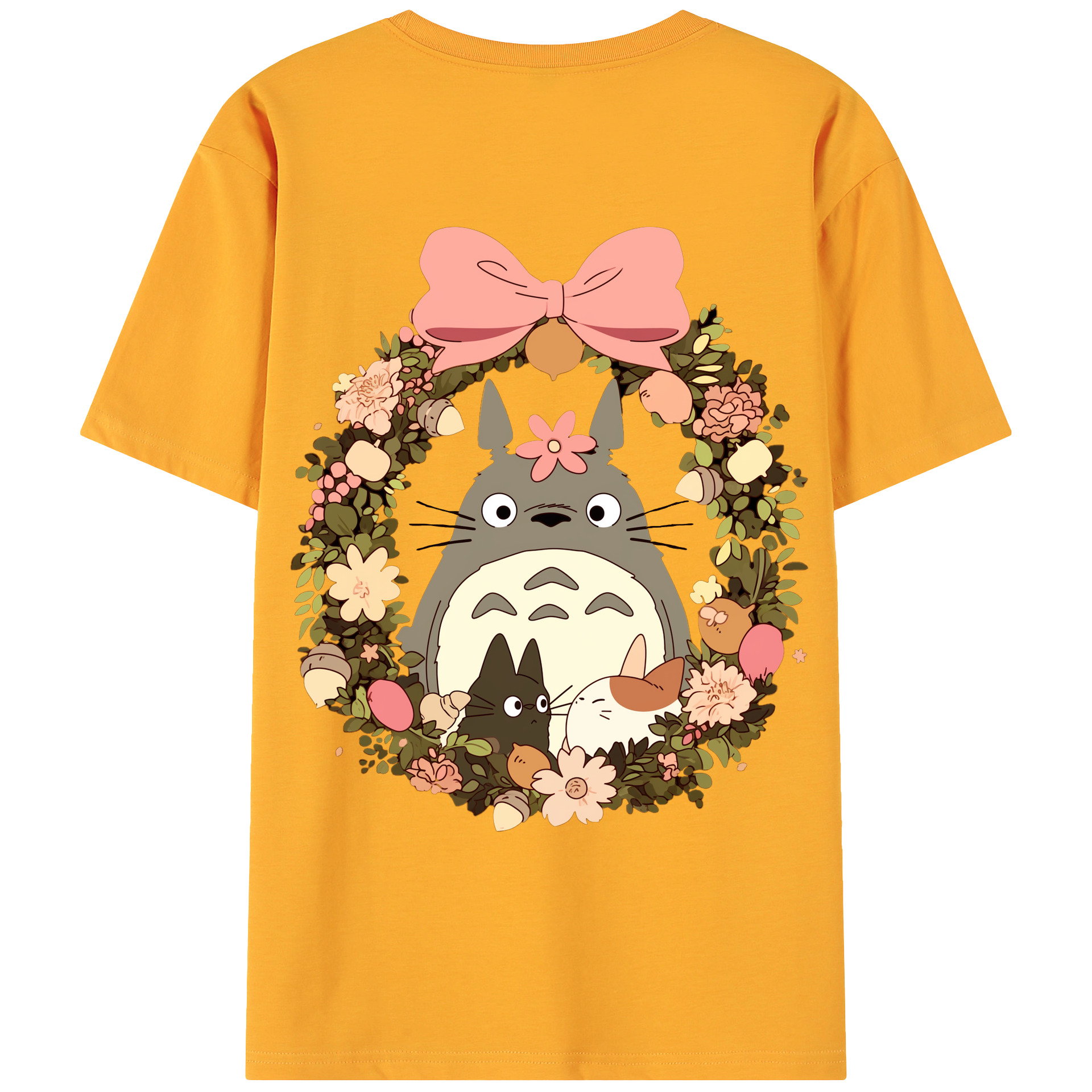 （画像用） となりのトトロ 草壁メイ 草壁サツキ My Neighbor Totoro Satsuki Kusakabe Mei Kusakabe 綿100％ メンズ半袖Tシャツ（バックプリント） 通気性