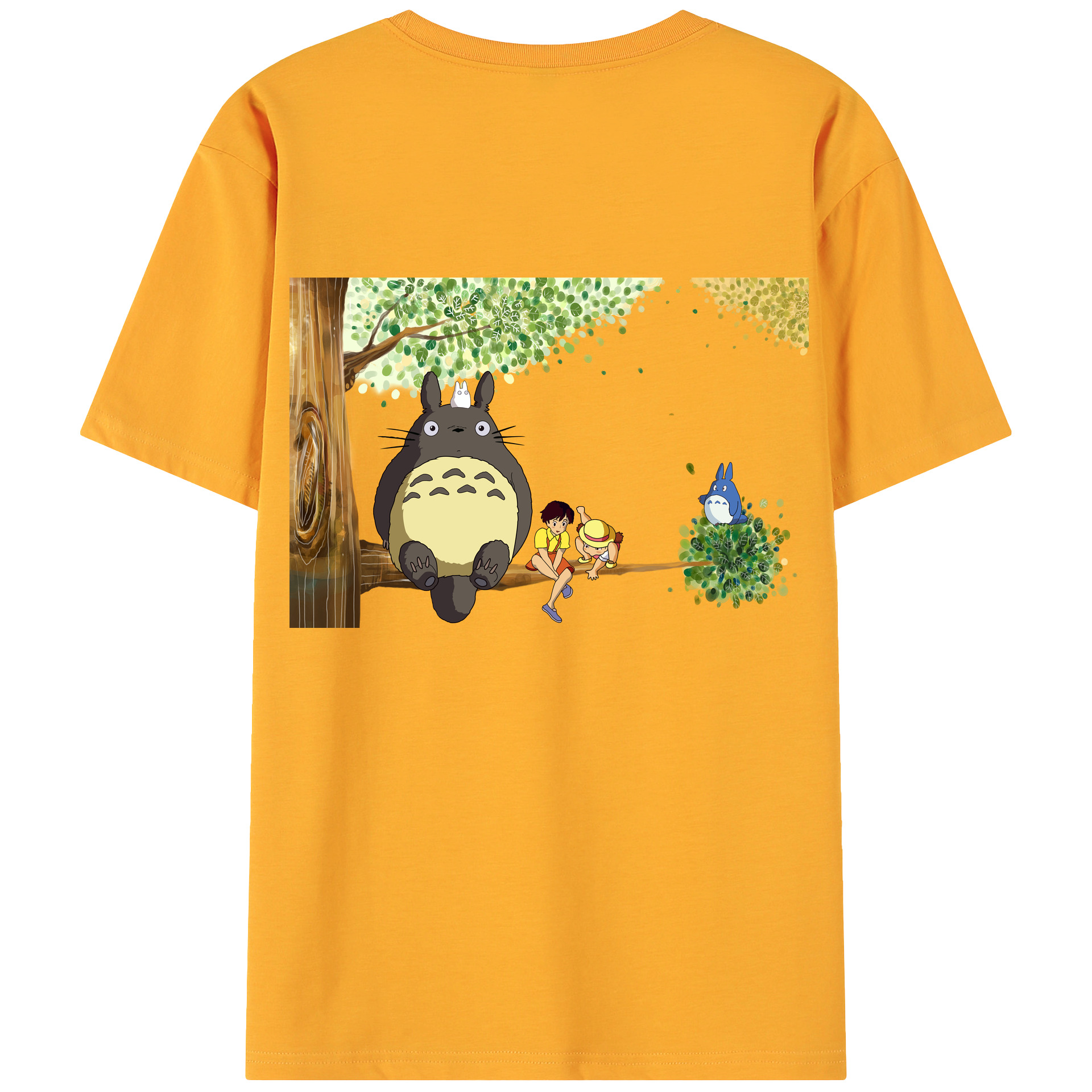 （画像用） となりのトトロ 草壁メイ 草壁サツキ My Neighbor Totoro Satsuki Kusakabe Mei Kusakabe 綿100％ メンズ半袖Tシャツ（バックプリント） 通気性