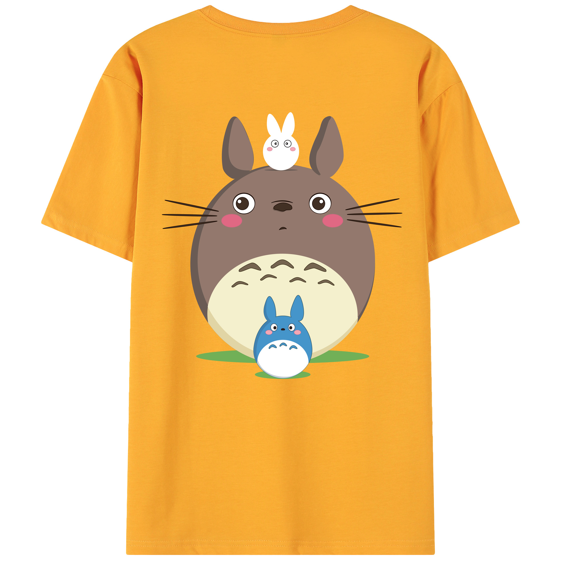 （画像用） となりのトトロ 草壁メイ 草壁サツキ My Neighbor Totoro Satsuki Kusakabe Mei Kusakabe 綿100％ メンズ半袖Tシャツ（バックプリント） 通気性