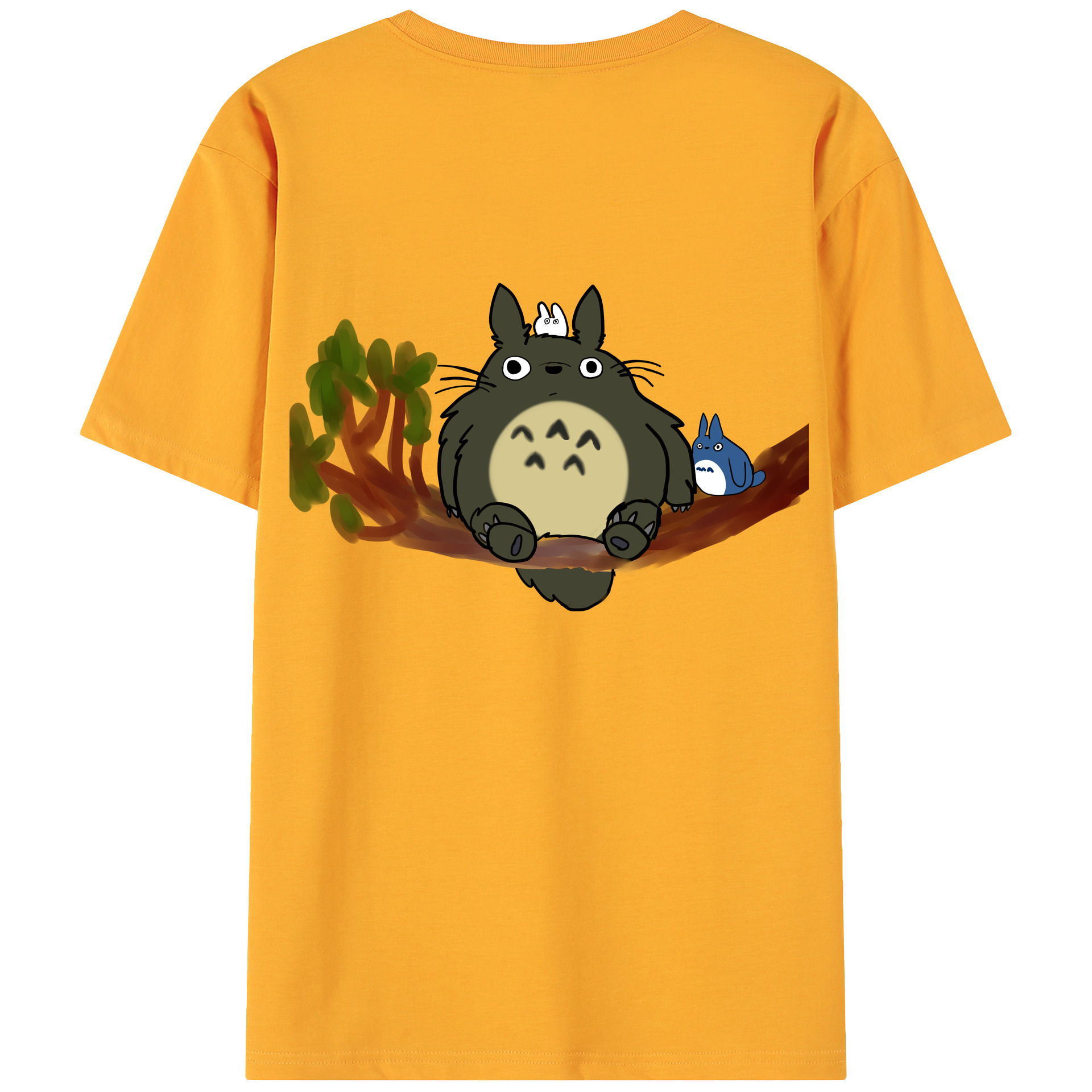 （画像用） となりのトトロ 草壁メイ 草壁サツキ My Neighbor Totoro Satsuki Kusakabe Mei Kusakabe 綿100％ メンズ半袖Tシャツ（バックプリント） 通気性
