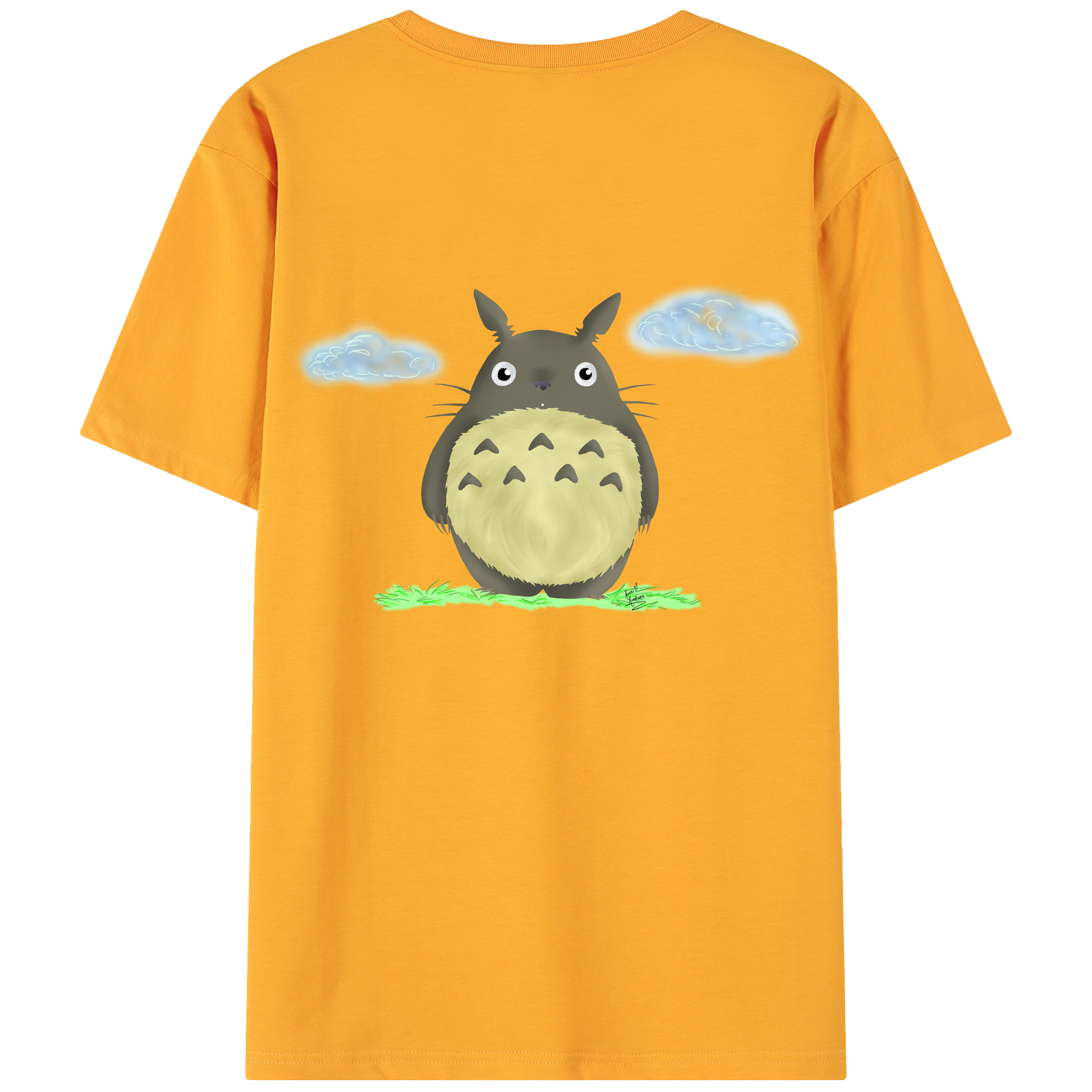 （画像用） となりのトトロ 草壁メイ 草壁サツキ My Neighbor Totoro Satsuki Kusakabe Mei Kusakabe 綿100％ メンズ半袖Tシャツ（バックプリント） 通気性