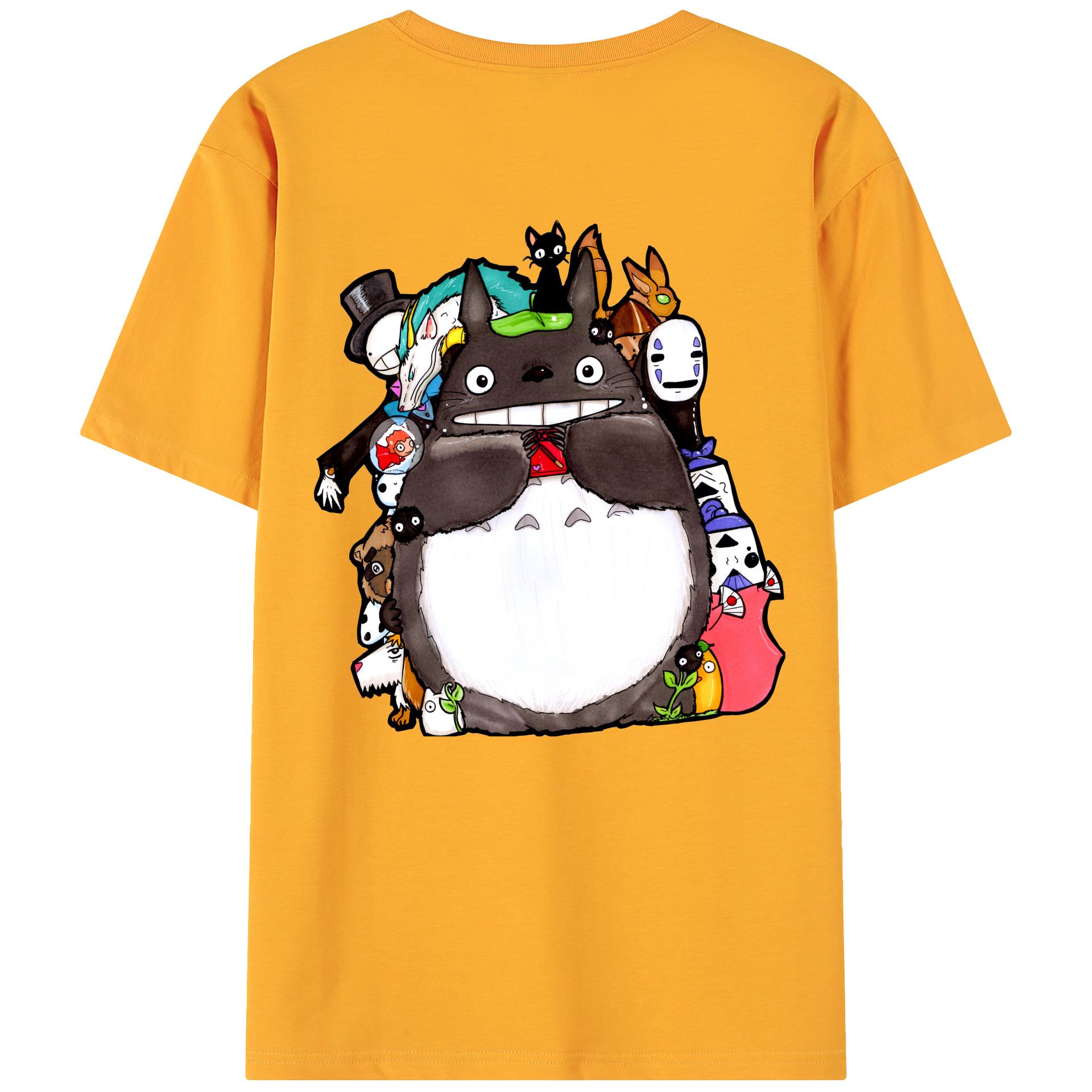 （画像用） となりのトトロ 草壁メイ 草壁サツキ My Neighbor Totoro Satsuki Kusakabe Mei Kusakabe 綿100％ メンズ半袖Tシャツ（バックプリント） 通気性