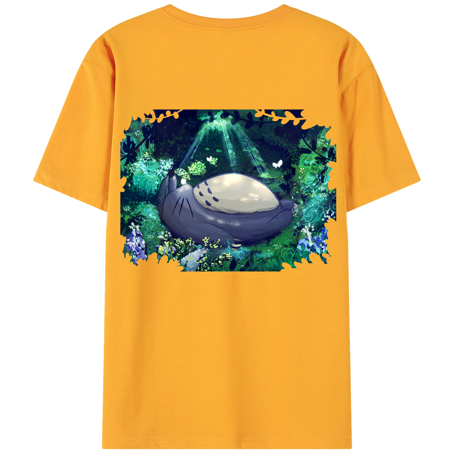 （画像用） となりのトトロ 草壁メイ 草壁サツキ My Neighbor Totoro Satsuki Kusakabe Mei Kusakabe 綿100％ メンズ半袖Tシャツ（バックプリント） 通気性