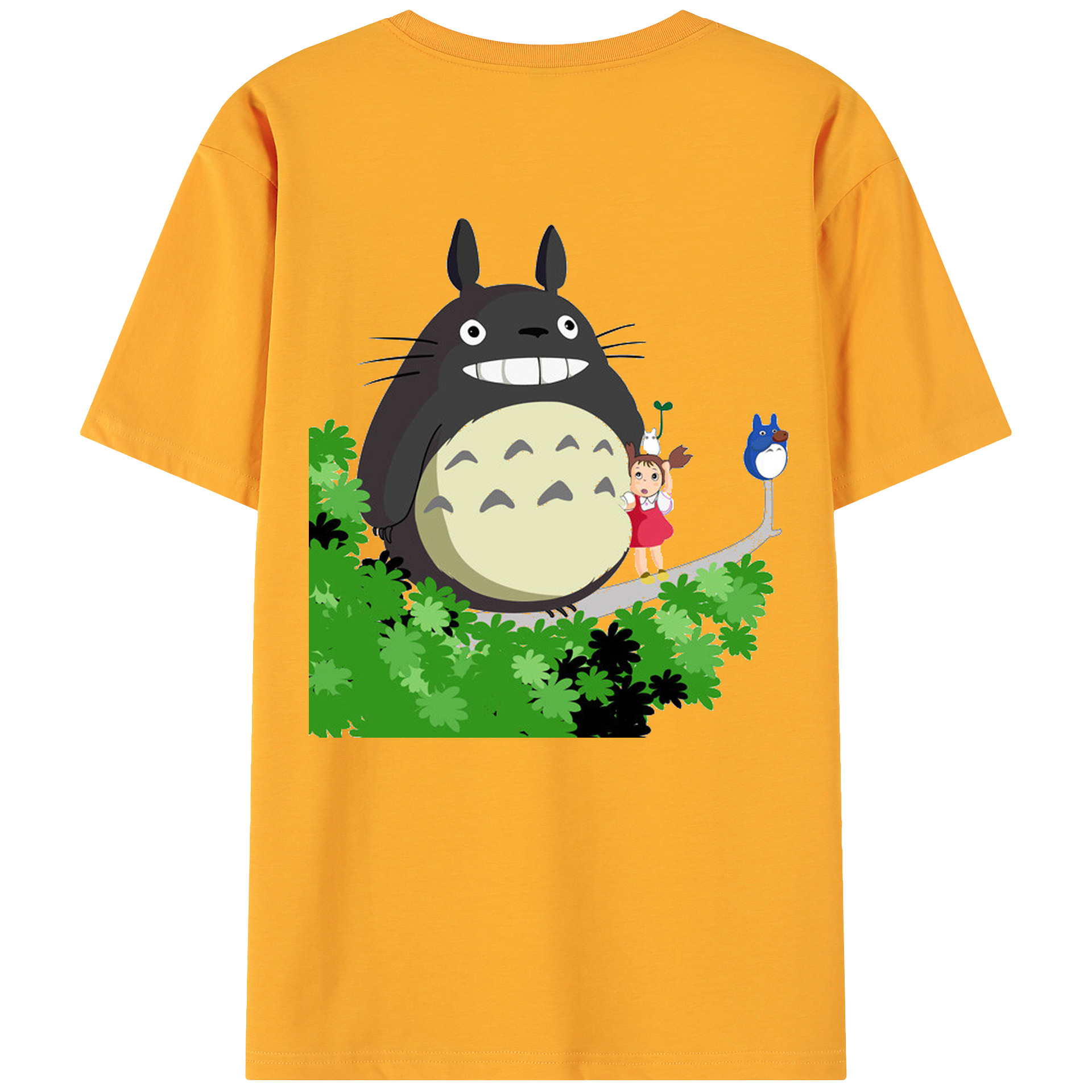 （画像用） となりのトトロ 草壁メイ 草壁サツキ My Neighbor Totoro Satsuki Kusakabe Mei Kusakabe 綿100％ メンズ半袖Tシャツ（バックプリント） 通気性