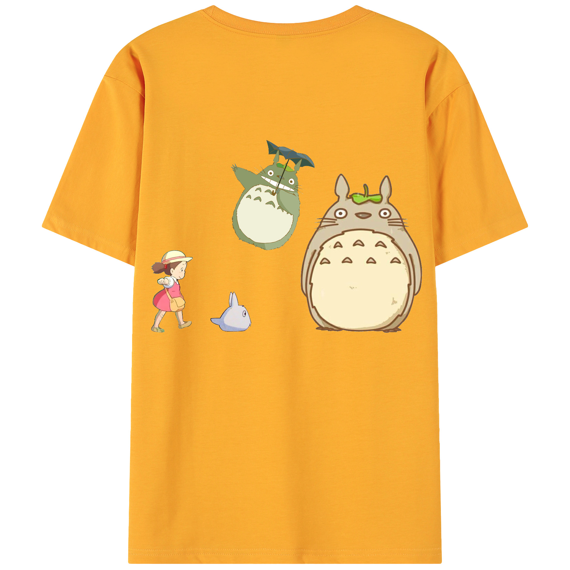 （画像用） となりのトトロ 草壁メイ 草壁サツキ My Neighbor Totoro Satsuki Kusakabe Mei Kusakabe 綿100％ メンズ半袖Tシャツ（バックプリント） 通気性