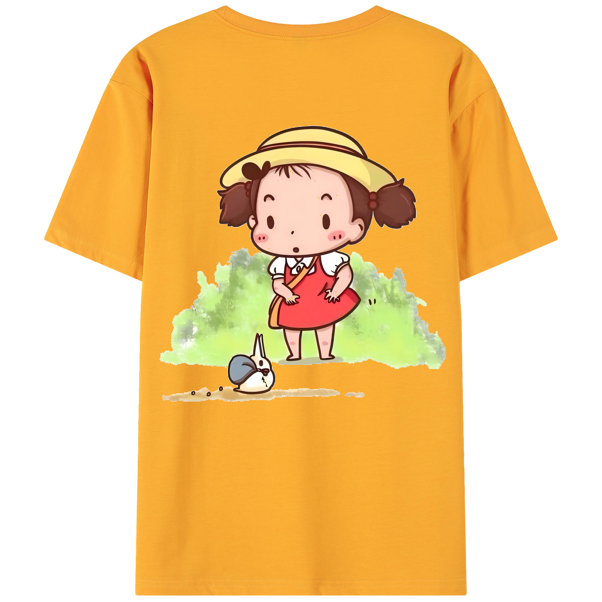 （画像用） となりのトトロ 草壁メイ 草壁サツキ My Neighbor Totoro Satsuki Kusakabe Mei Kusakabe 綿100％ メンズ半袖Tシャツ（バックプリント） 通気性