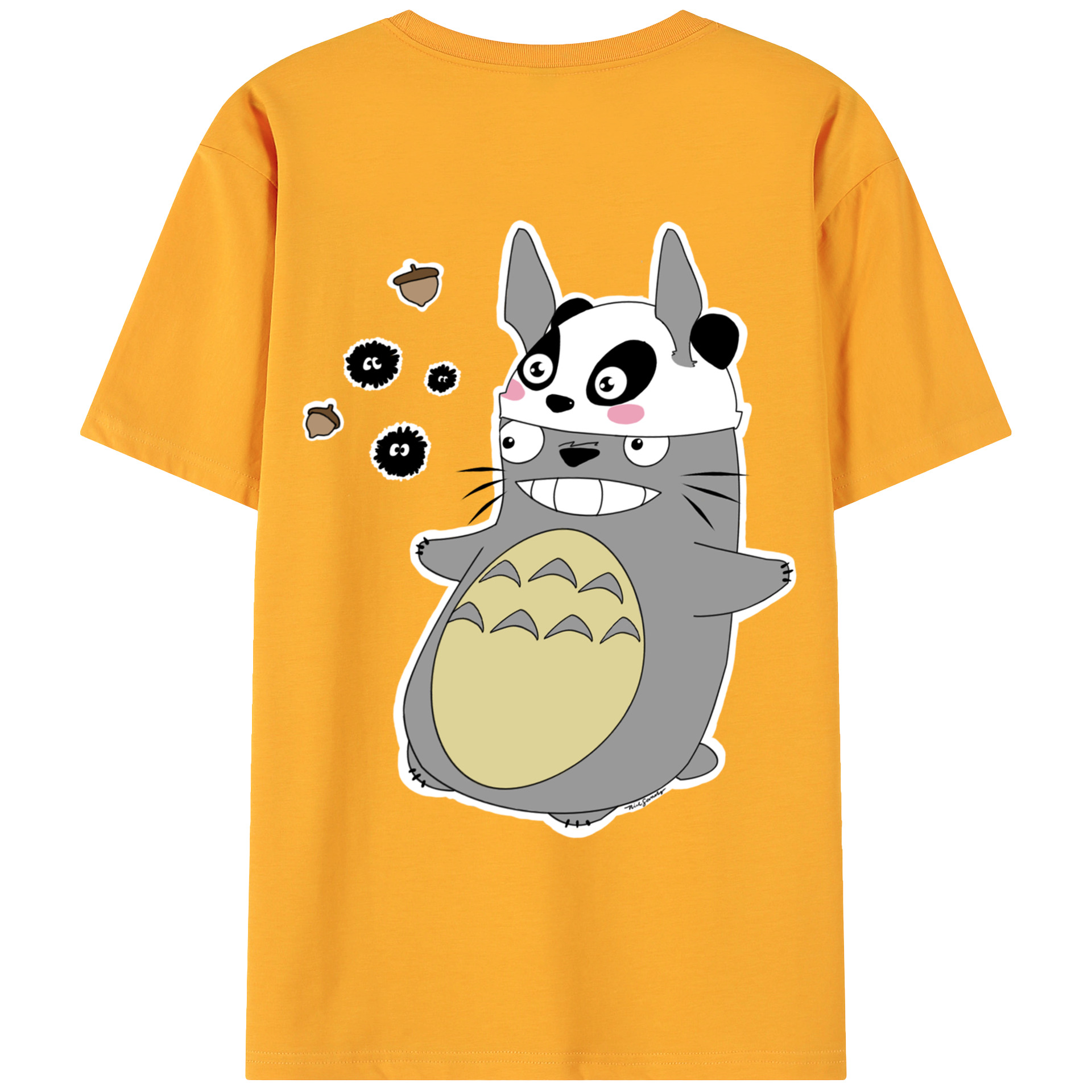（画像用） となりのトトロ 草壁メイ 草壁サツキ My Neighbor Totoro Satsuki Kusakabe Mei Kusakabe 綿100％ メンズ半袖Tシャツ（バックプリント） 通気性