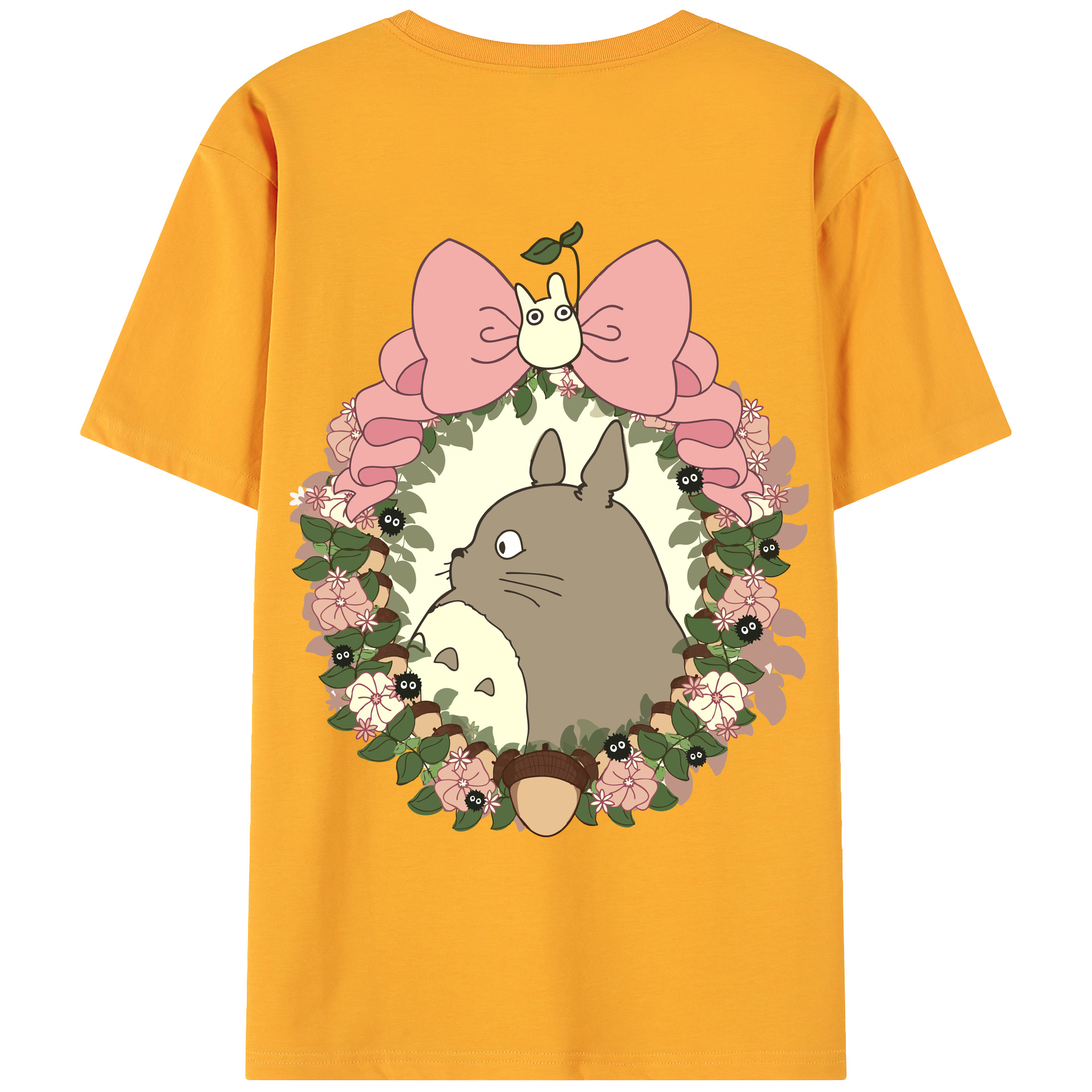 （画像用） となりのトトロ 草壁メイ 草壁サツキ My Neighbor Totoro Satsuki Kusakabe Mei Kusakabe 綿100％ メンズ半袖Tシャツ（バックプリント） 通気性