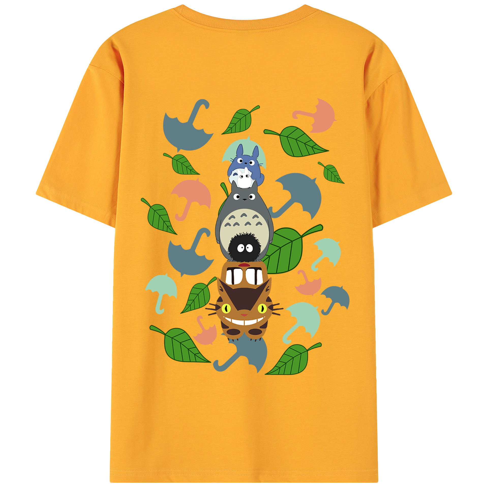 （画像用） となりのトトロ 草壁メイ 草壁サツキ My Neighbor Totoro Satsuki Kusakabe Mei Kusakabe 綿100％ メンズ半袖Tシャツ（バックプリント） 通気性