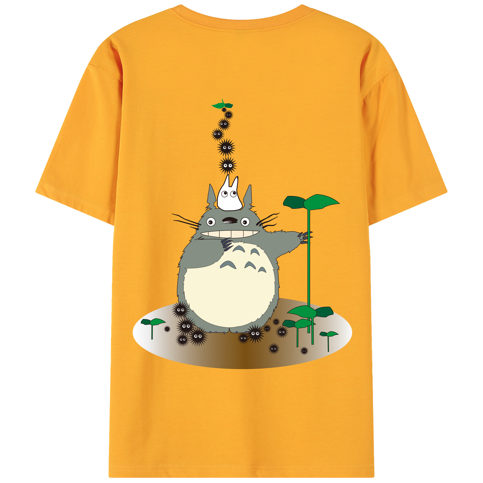 （画像用） となりのトトロ 草壁メイ 草壁サツキ My Neighbor Totoro Satsuki Kusakabe Mei Kusakabe 綿100％ メンズ半袖Tシャツ（バックプリント） 通気性