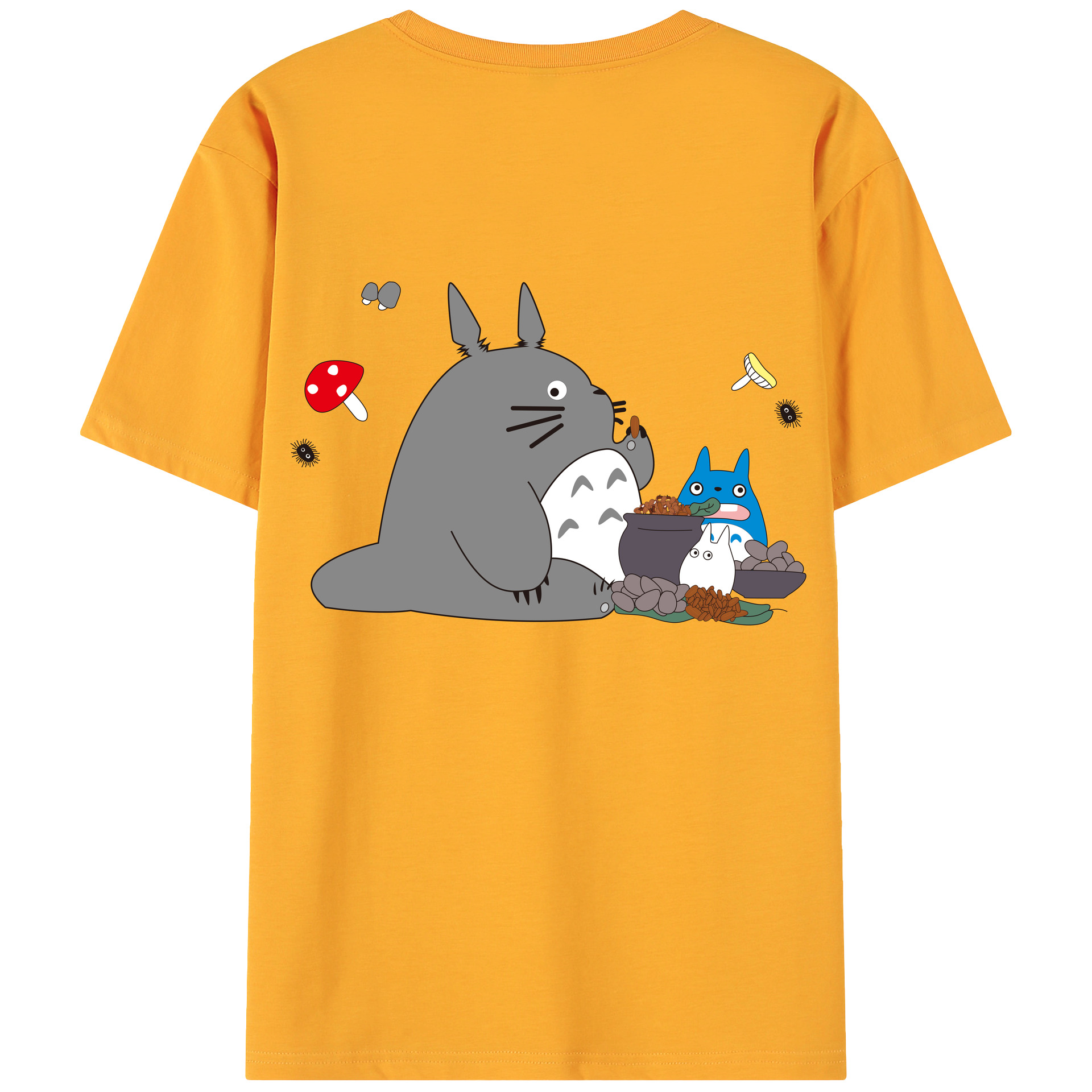 （画像用） となりのトトロ 草壁メイ 草壁サツキ My Neighbor Totoro Satsuki Kusakabe Mei Kusakabe 綿100％ メンズ半袖Tシャツ（バックプリント） 通気性