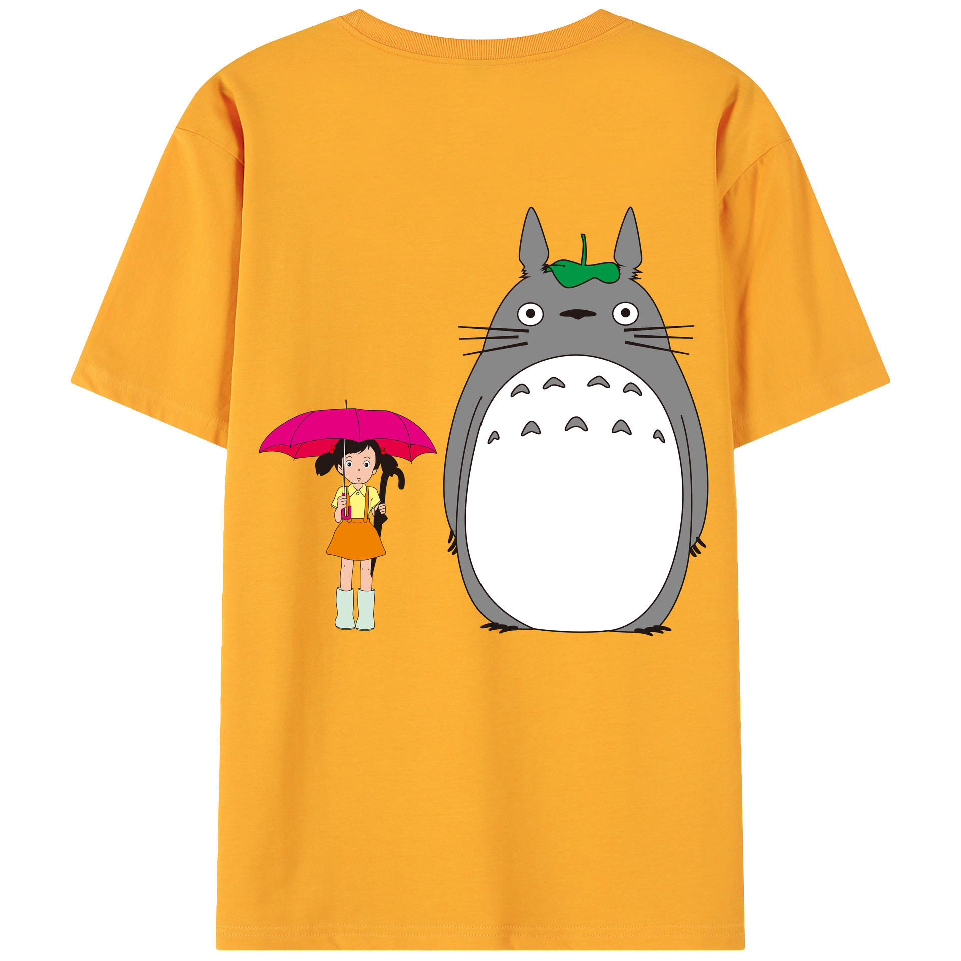 （画像用） となりのトトロ 草壁メイ 草壁サツキ My Neighbor Totoro Satsuki Kusakabe Mei Kusakabe 綿100％ メンズ半袖Tシャツ（バックプリント） 通気性