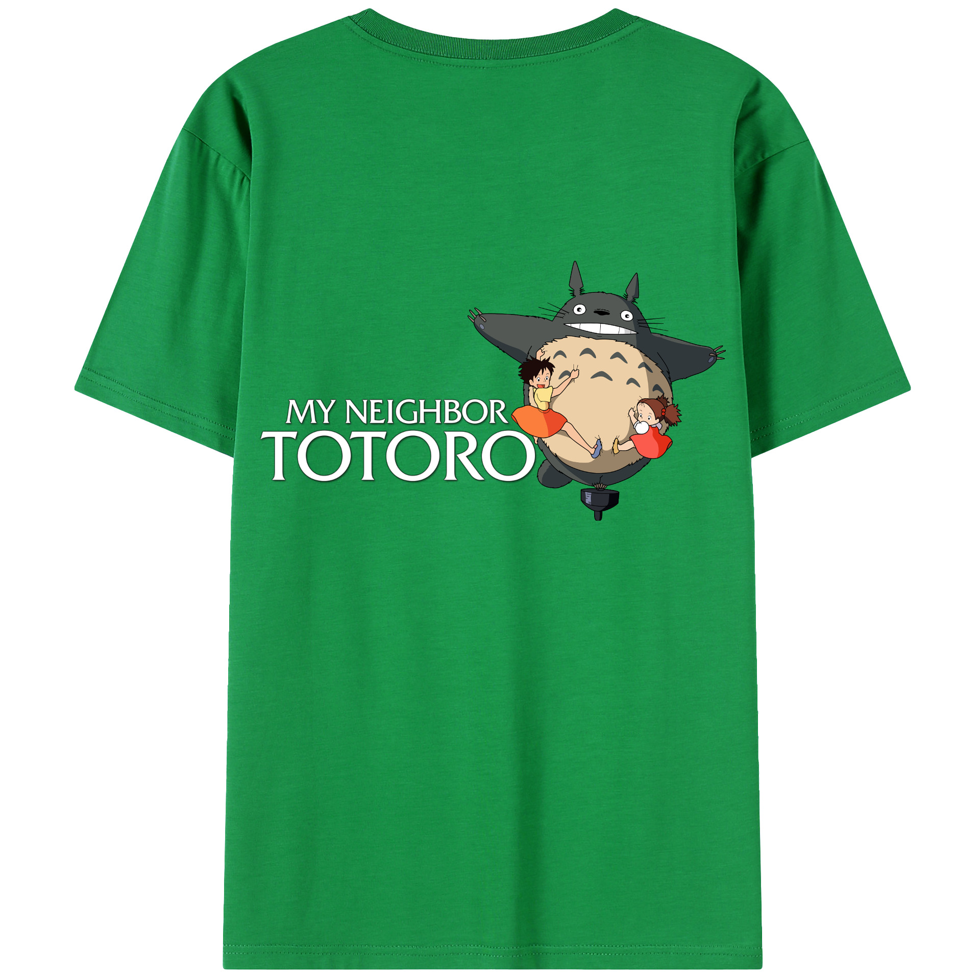 （画像用） となりのトトロ 草壁メイ 草壁サツキ My Neighbor Totoro Satsuki Kusakabe Mei Kusakabe 綿100％ メンズ半袖Tシャツ（バックプリント） 通気性