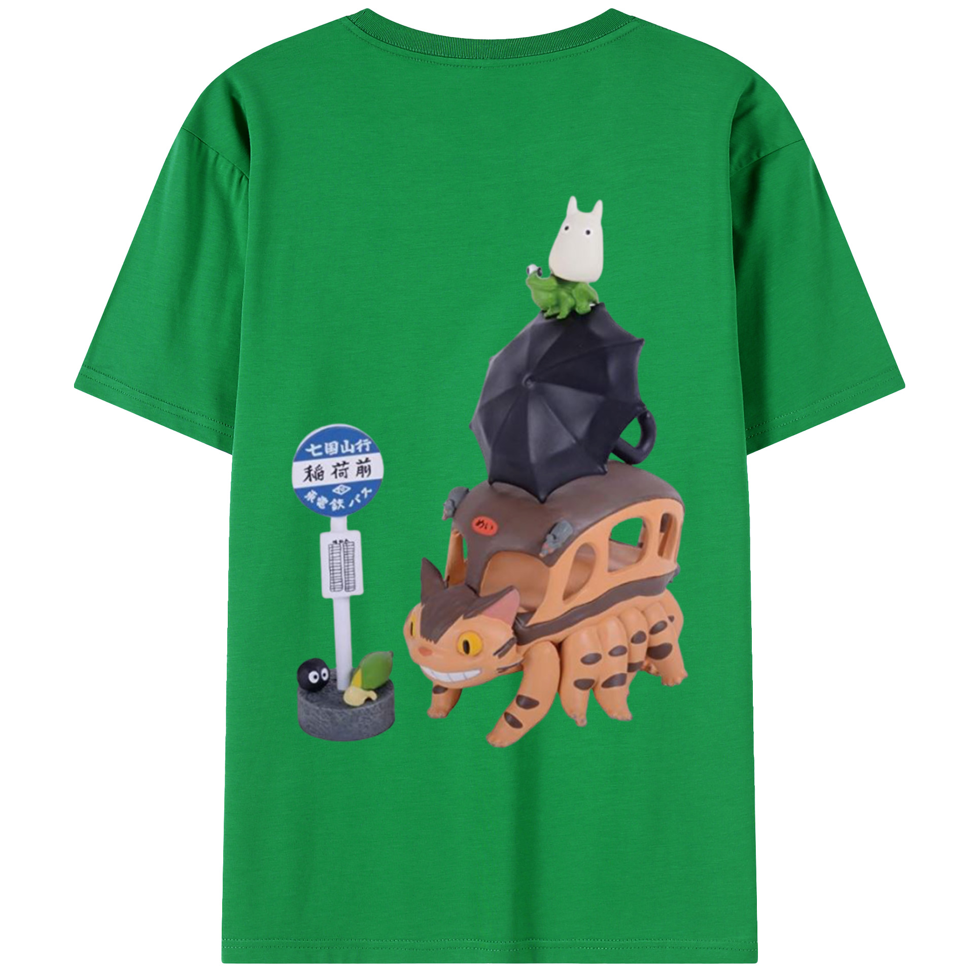 （画像用） となりのトトロ 草壁メイ 草壁サツキ My Neighbor Totoro Satsuki Kusakabe Mei Kusakabe 綿100％ メンズ半袖Tシャツ（バックプリント） 通気性