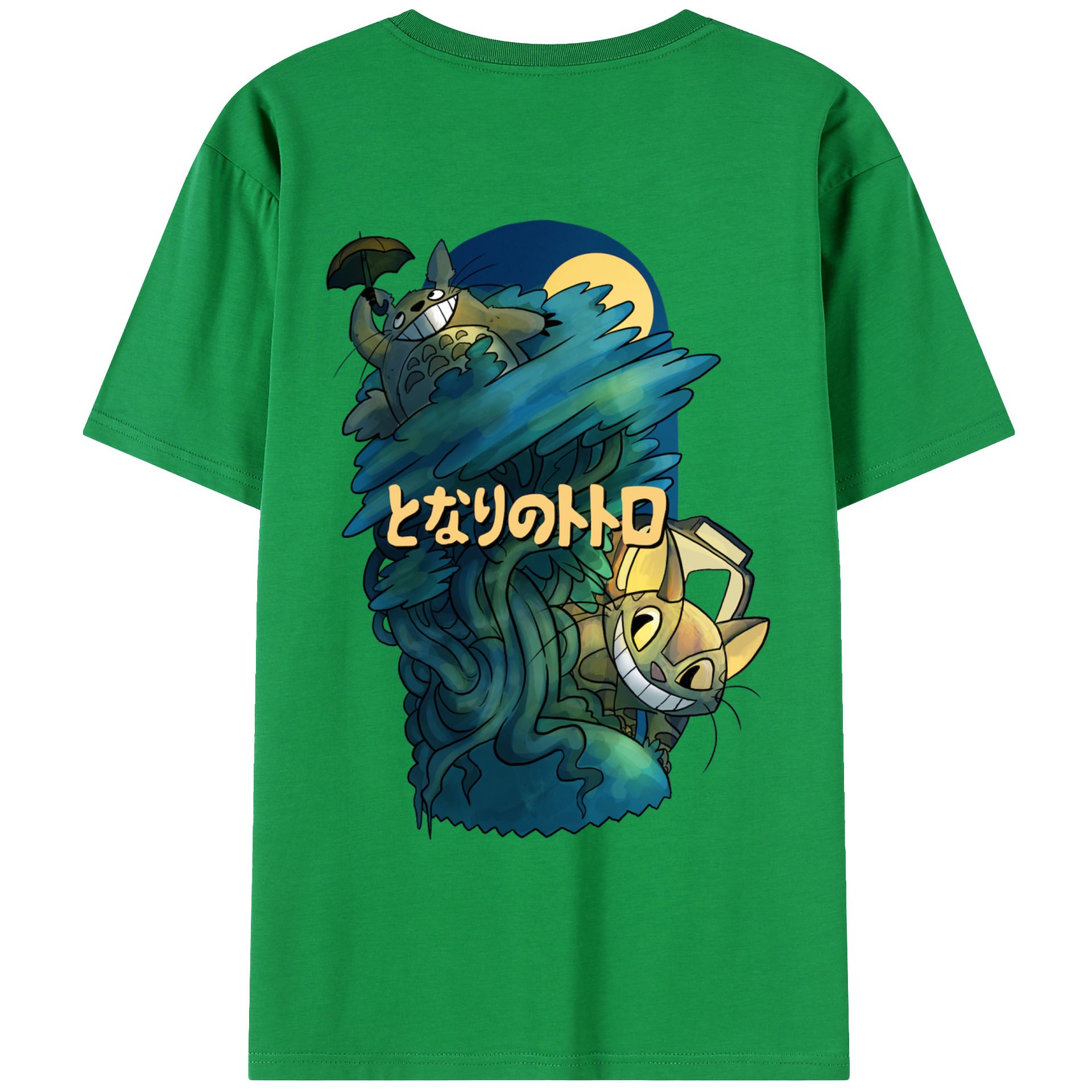（画像用） となりのトトロ 草壁メイ 草壁サツキ My Neighbor Totoro Satsuki Kusakabe Mei Kusakabe 綿100％ メンズ半袖Tシャツ（バックプリント） 通気性