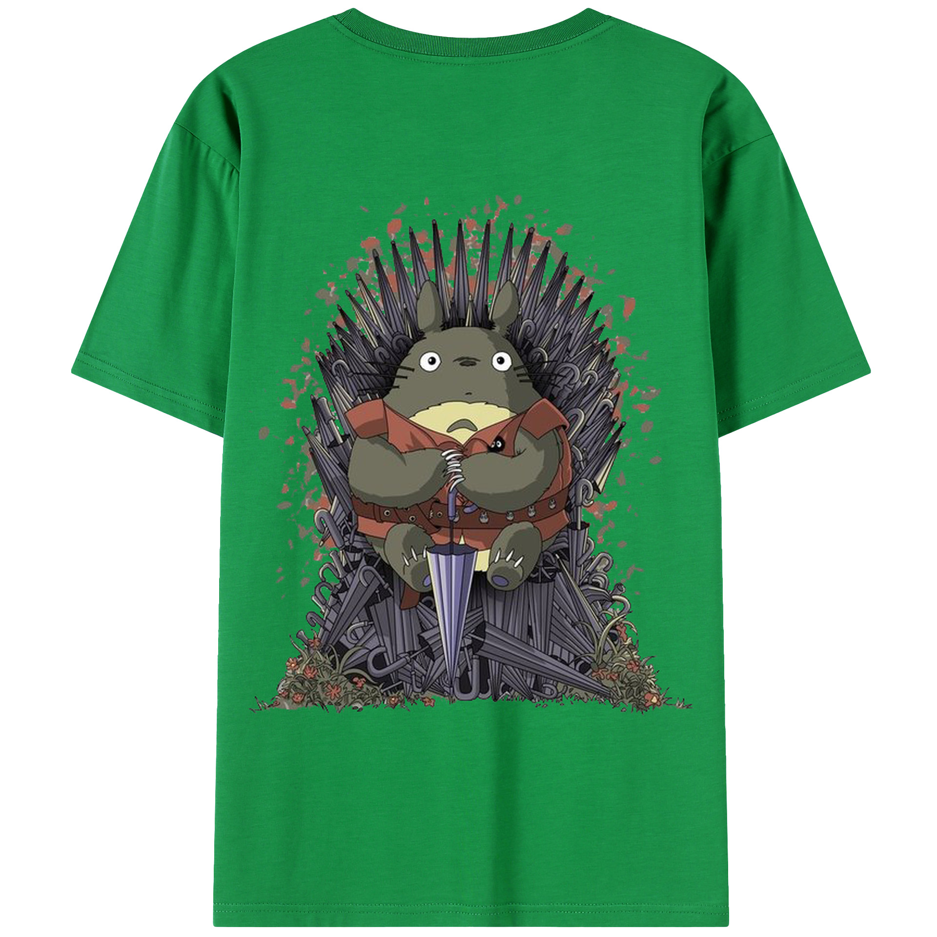 （画像用） となりのトトロ 草壁メイ 草壁サツキ My Neighbor Totoro Satsuki Kusakabe Mei Kusakabe 綿100％ メンズ半袖Tシャツ（バックプリント） 通気性