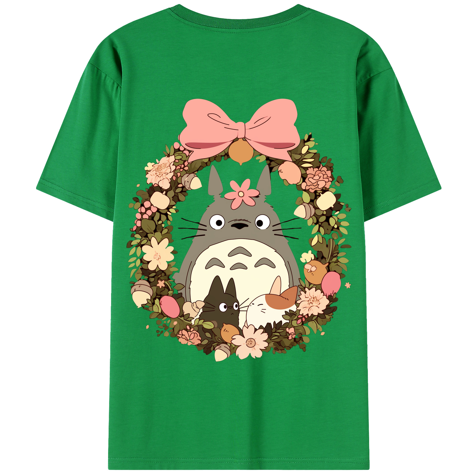 （画像用） となりのトトロ 草壁メイ 草壁サツキ My Neighbor Totoro Satsuki Kusakabe Mei Kusakabe 綿100％ メンズ半袖Tシャツ（バックプリント） 通気性