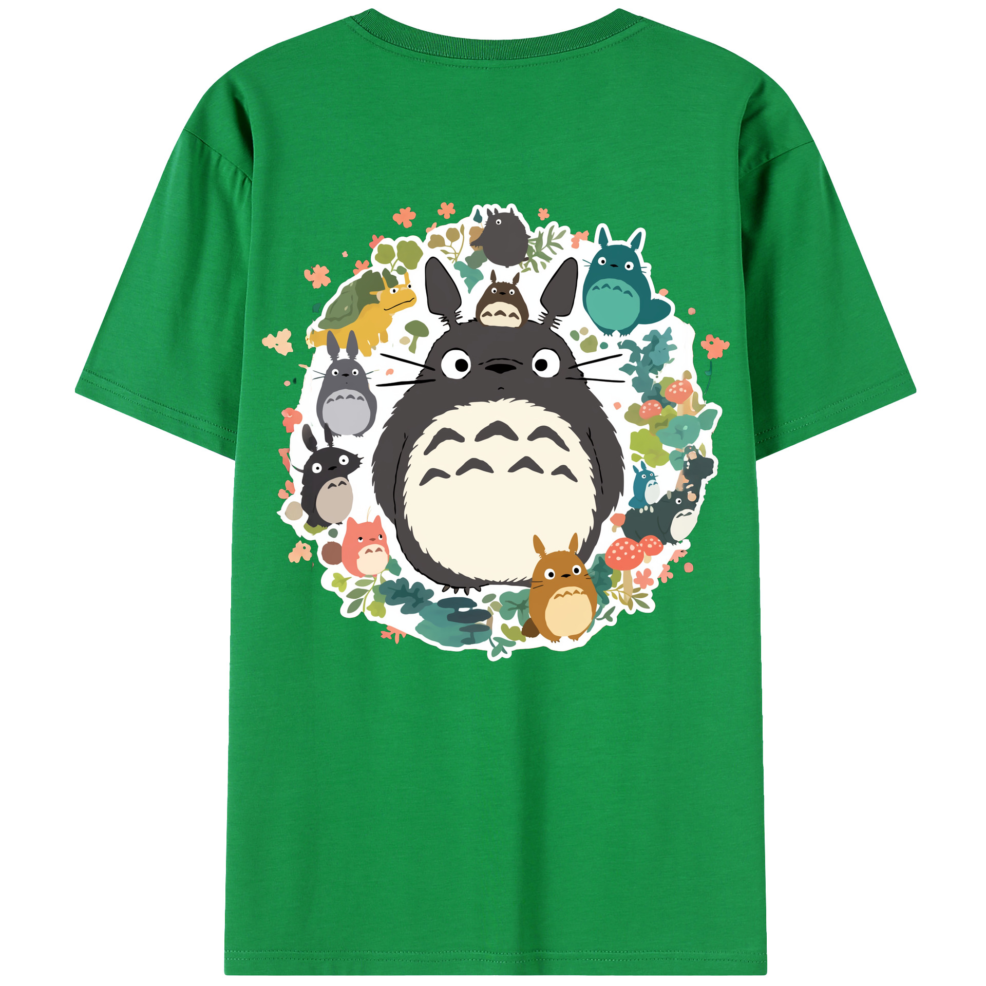 （画像用） となりのトトロ 草壁メイ 草壁サツキ My Neighbor Totoro Satsuki Kusakabe Mei Kusakabe 綿100％ メンズ半袖Tシャツ（バックプリント） 通気性