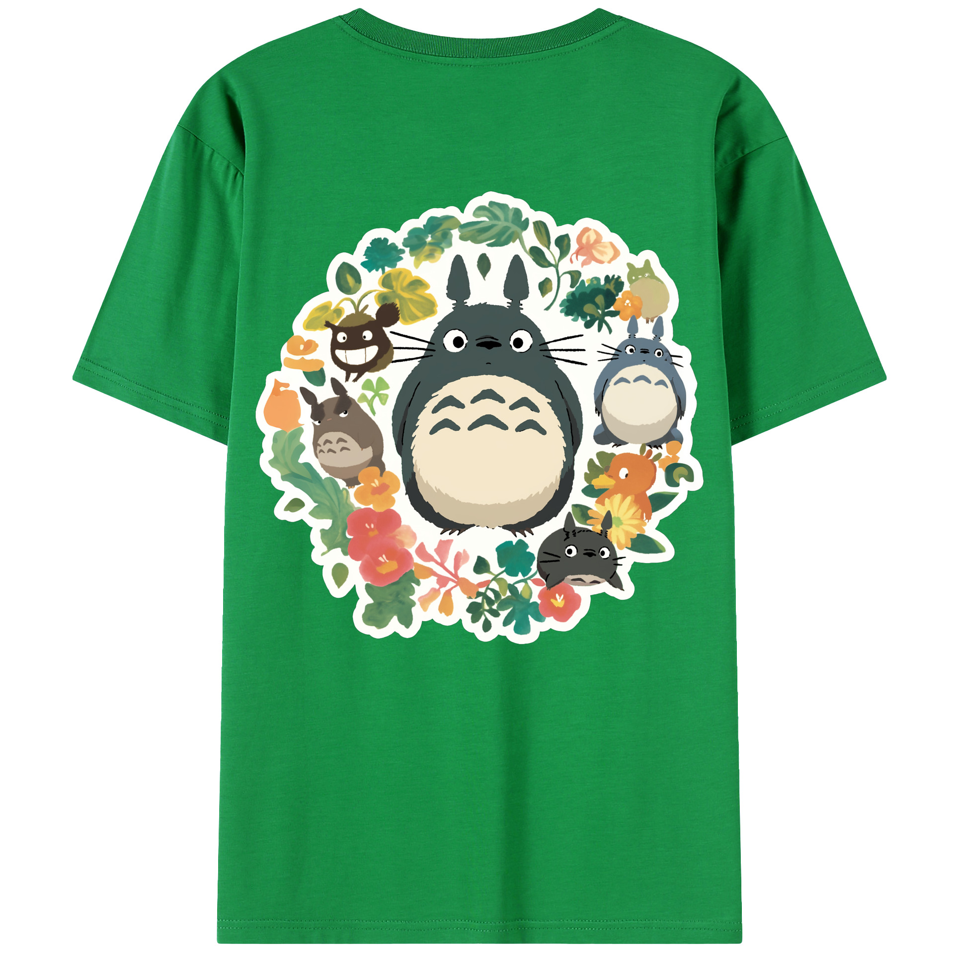 （画像用） となりのトトロ 草壁メイ 草壁サツキ My Neighbor Totoro Satsuki Kusakabe Mei Kusakabe 綿100％ メンズ半袖Tシャツ（バックプリント） 通気性
