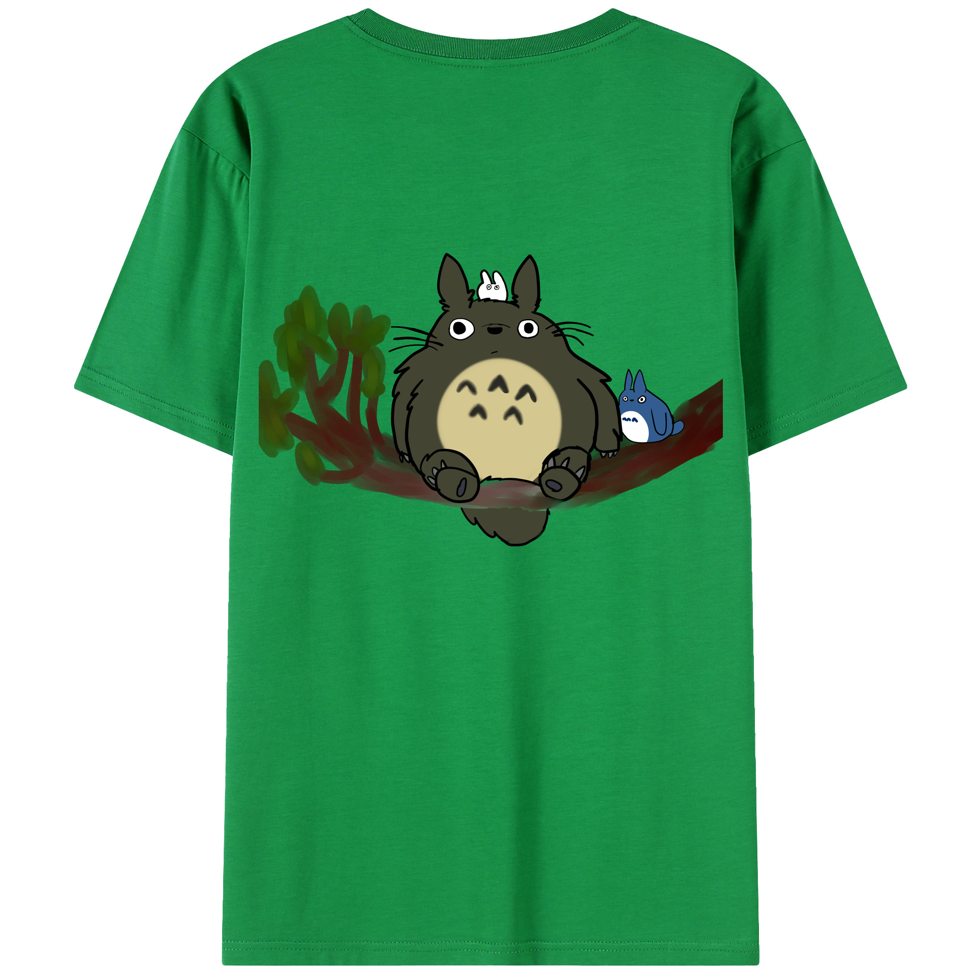 （画像用） となりのトトロ 草壁メイ 草壁サツキ My Neighbor Totoro Satsuki Kusakabe Mei Kusakabe 綿100％ メンズ半袖Tシャツ（バックプリント） 通気性