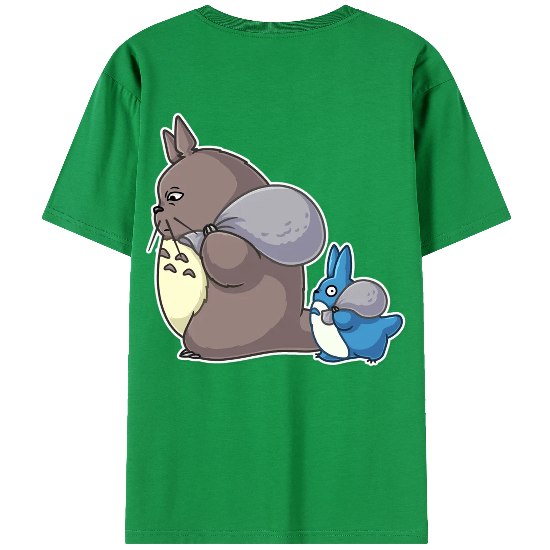 （画像用） となりのトトロ 草壁メイ 草壁サツキ My Neighbor Totoro Satsuki Kusakabe Mei Kusakabe 綿100％ メンズ半袖Tシャツ（バックプリント） 通気性