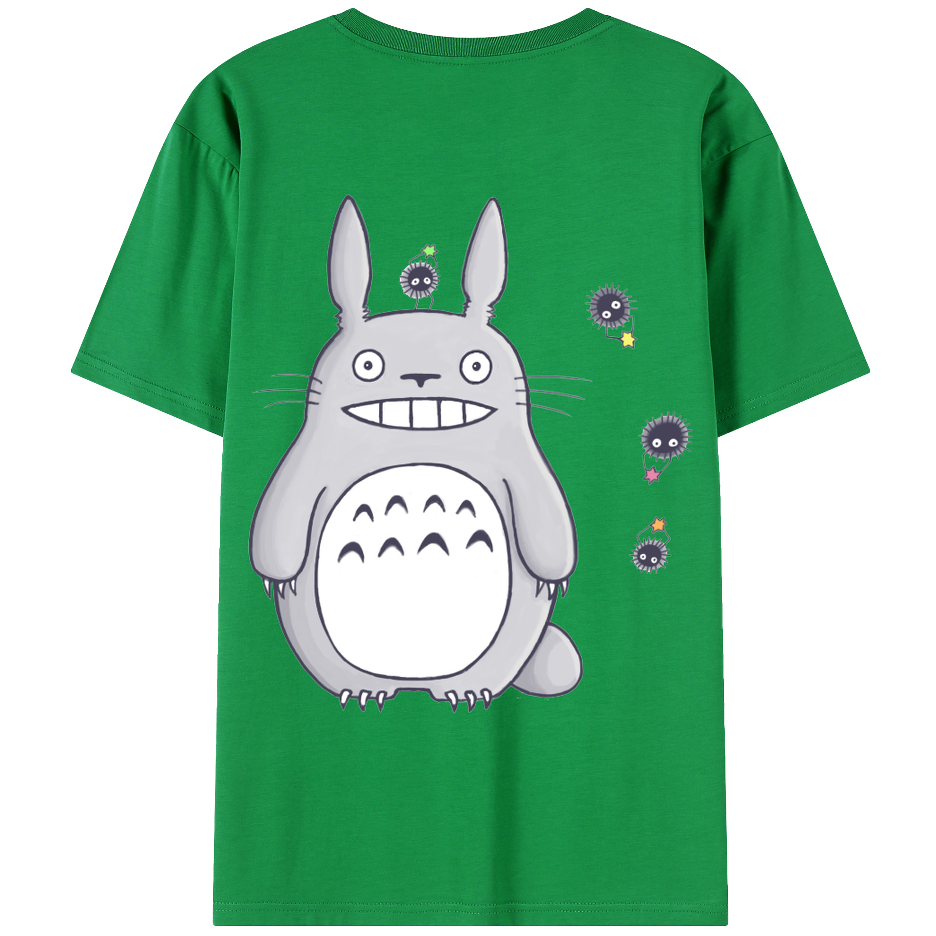 （画像用） となりのトトロ 草壁メイ 草壁サツキ My Neighbor Totoro Satsuki Kusakabe Mei Kusakabe 綿100％ メンズ半袖Tシャツ（バックプリント） 通気性