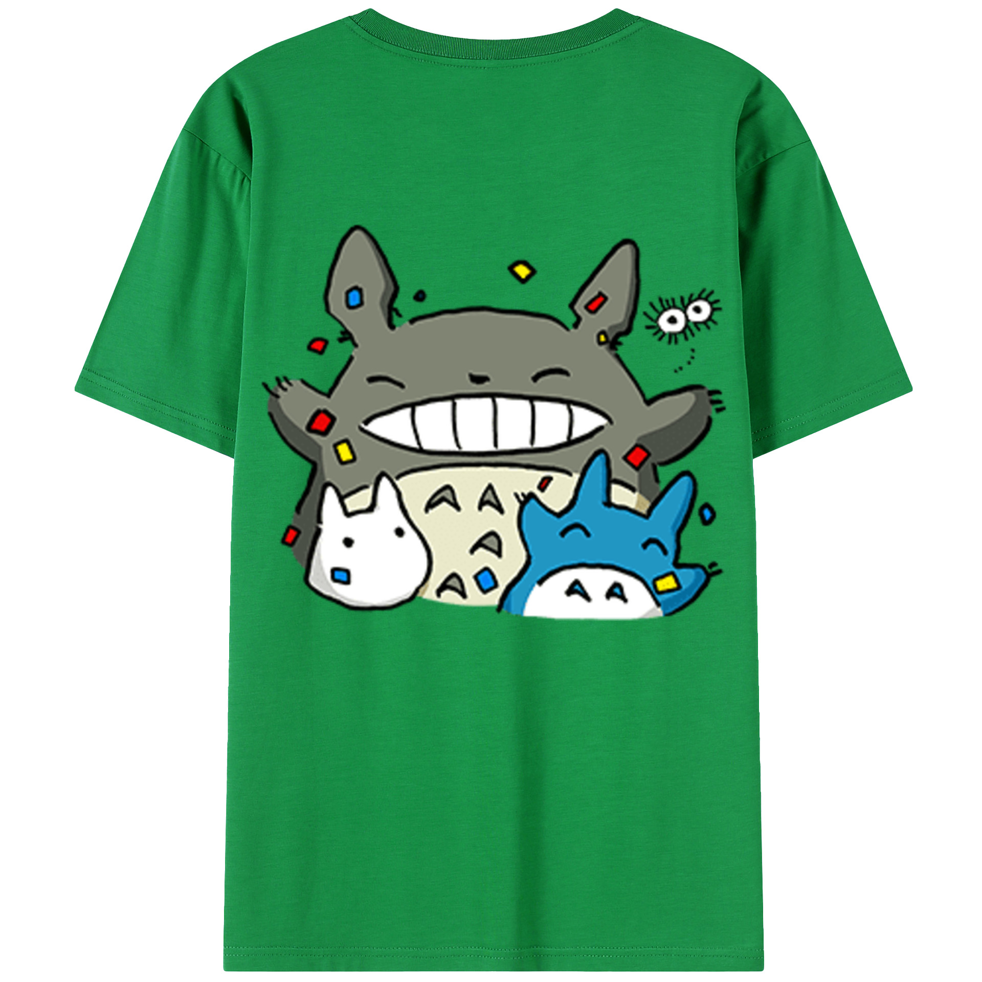 （画像用） となりのトトロ 草壁メイ 草壁サツキ My Neighbor Totoro Satsuki Kusakabe Mei Kusakabe 綿100％ メンズ半袖Tシャツ（バックプリント） 通気性