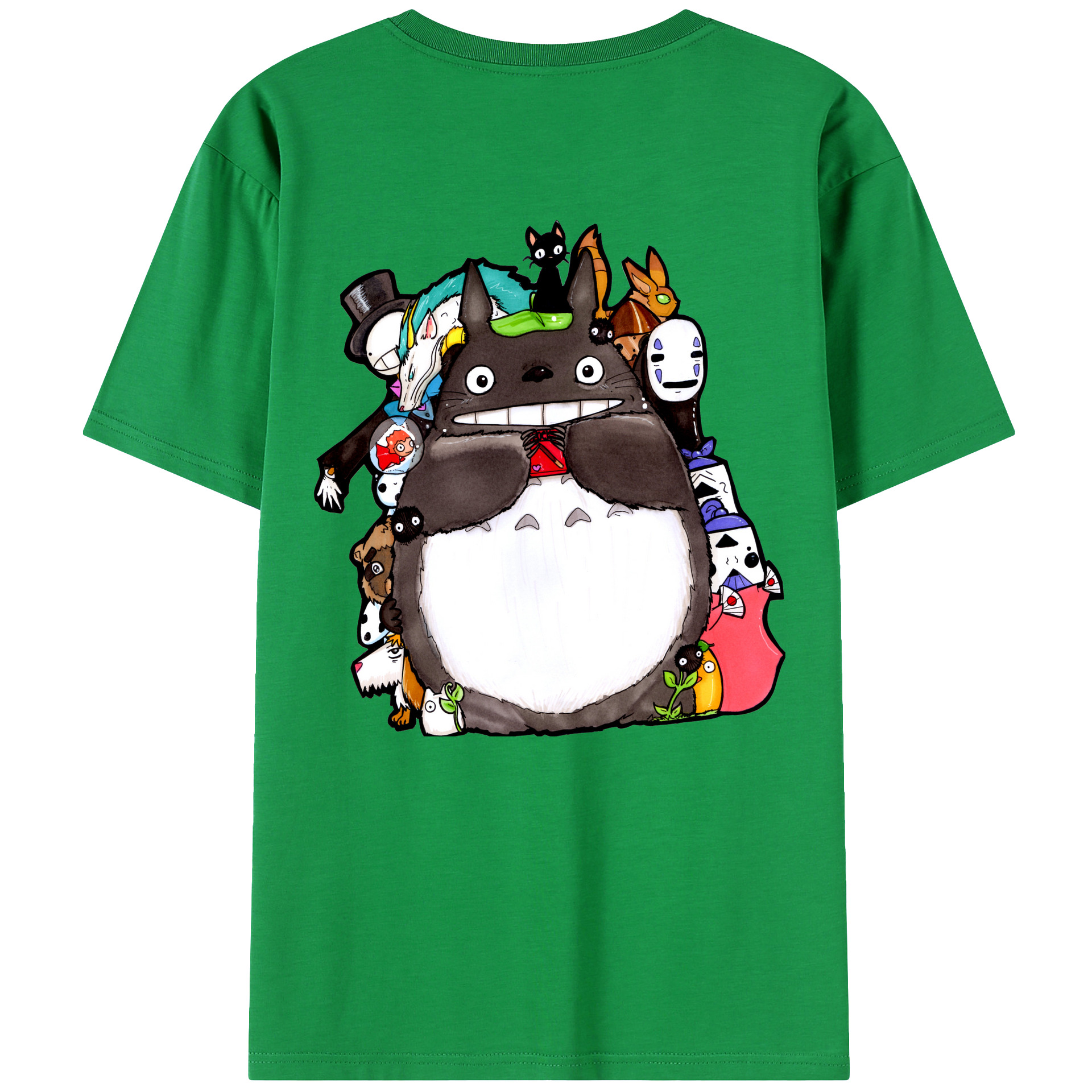 （画像用） となりのトトロ 草壁メイ 草壁サツキ My Neighbor Totoro Satsuki Kusakabe Mei Kusakabe 綿100％ メンズ半袖Tシャツ（バックプリント） 通気性