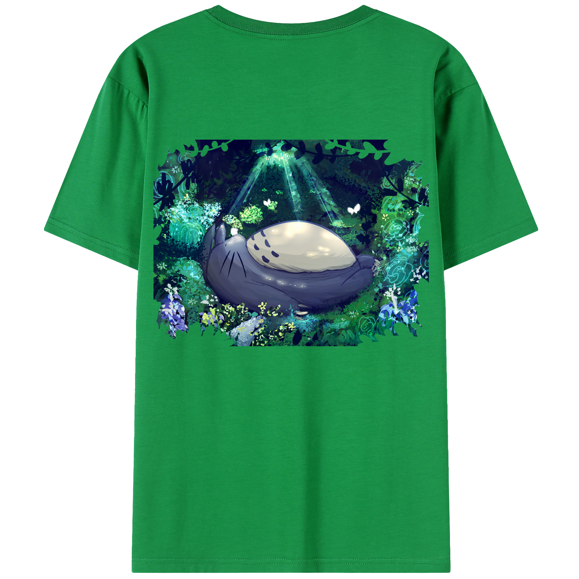 （画像用） となりのトトロ 草壁メイ 草壁サツキ My Neighbor Totoro Satsuki Kusakabe Mei Kusakabe 綿100％ メンズ半袖Tシャツ（バックプリント） 通気性