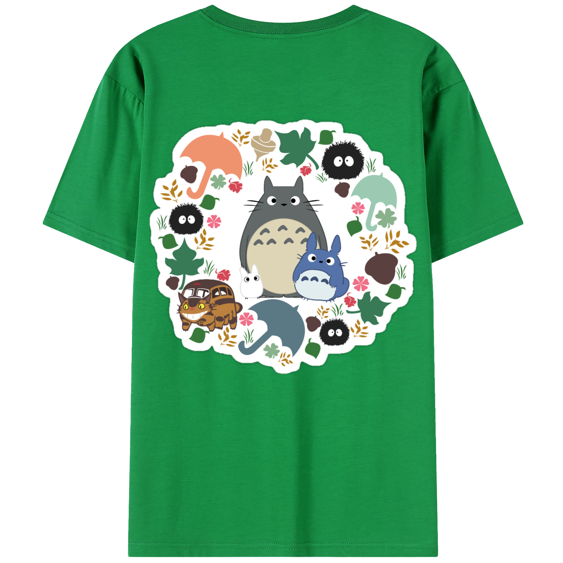 （画像用） となりのトトロ 草壁メイ 草壁サツキ My Neighbor Totoro Satsuki Kusakabe Mei Kusakabe 綿100％ メンズ半袖Tシャツ（バックプリント） 通気性