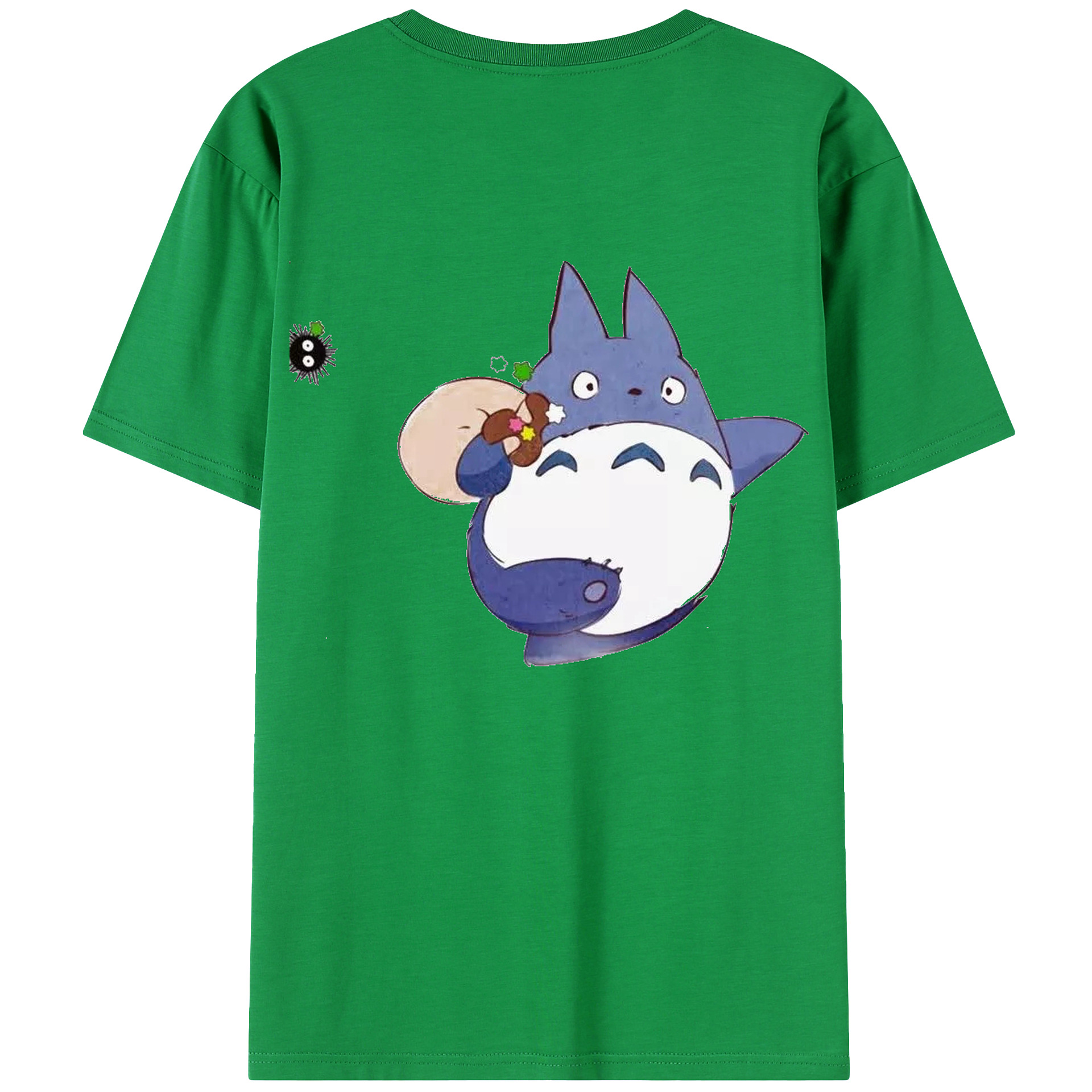 （画像用） となりのトトロ 草壁メイ 草壁サツキ My Neighbor Totoro Satsuki Kusakabe Mei Kusakabe 綿100％ メンズ半袖Tシャツ（バックプリント） 通気性