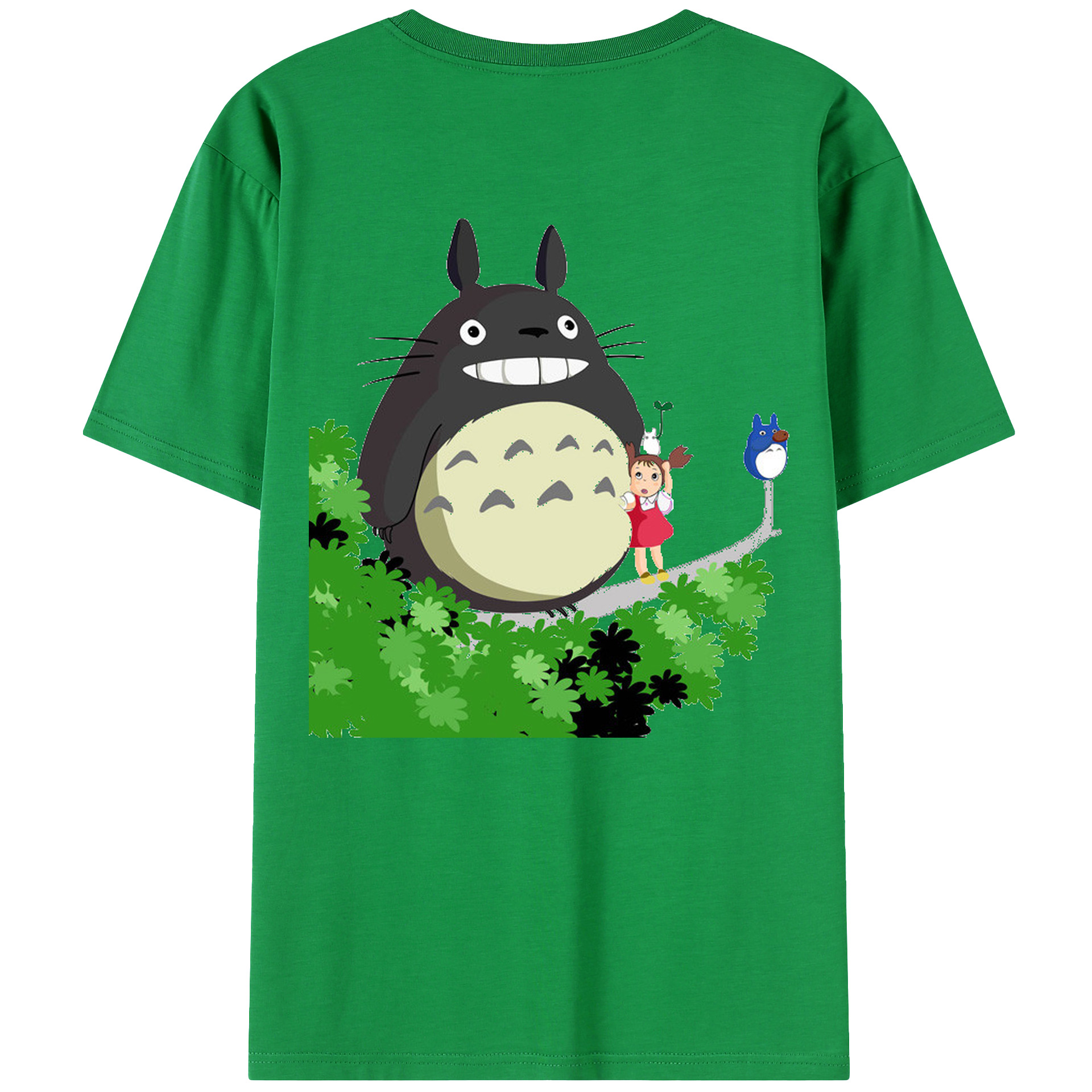 （画像用） となりのトトロ 草壁メイ 草壁サツキ My Neighbor Totoro Satsuki Kusakabe Mei Kusakabe 綿100％ メンズ半袖Tシャツ（バックプリント） 通気性