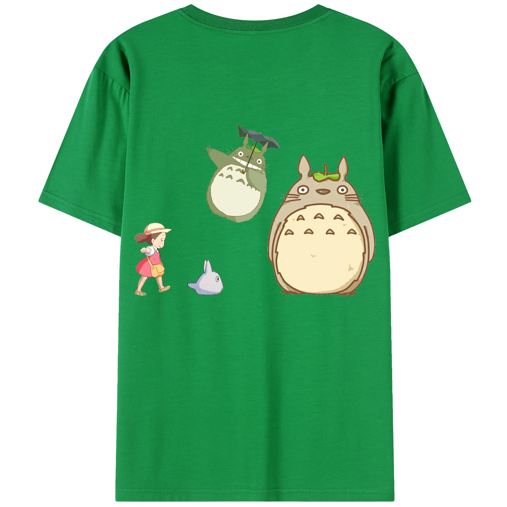 （画像用） となりのトトロ 草壁メイ 草壁サツキ My Neighbor Totoro Satsuki Kusakabe Mei Kusakabe 綿100％ メンズ半袖Tシャツ（バックプリント） 通気性