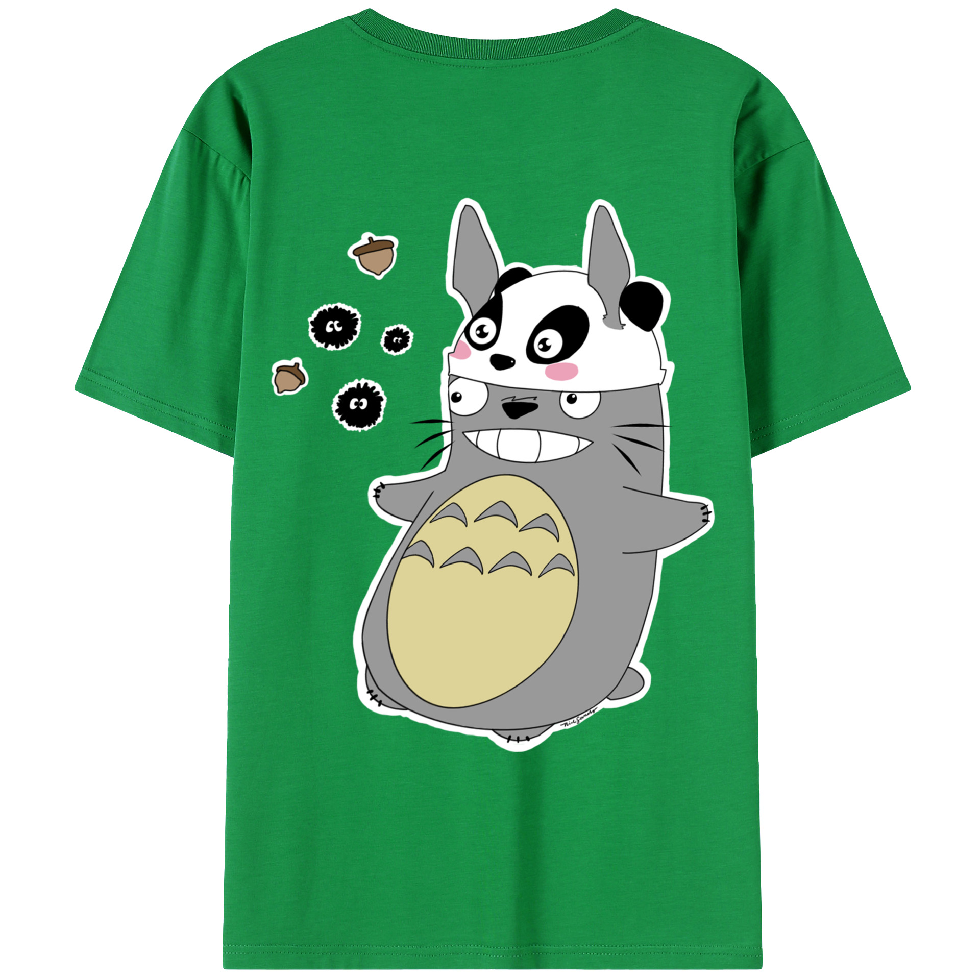 （画像用） となりのトトロ 草壁メイ 草壁サツキ My Neighbor Totoro Satsuki Kusakabe Mei Kusakabe 綿100％ メンズ半袖Tシャツ（バックプリント） 通気性