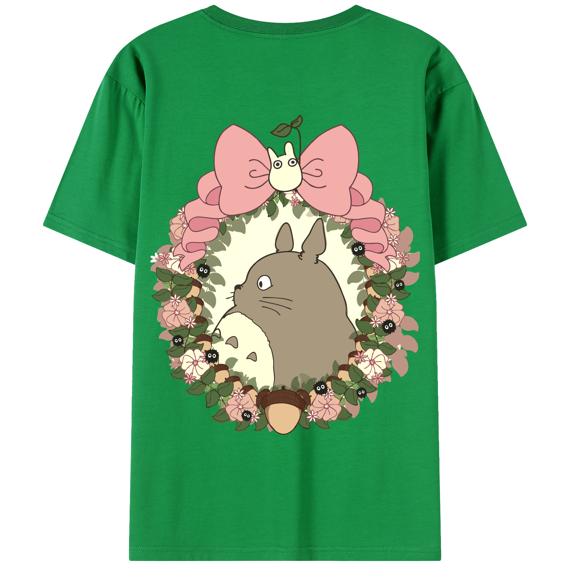 （画像用） となりのトトロ 草壁メイ 草壁サツキ My Neighbor Totoro Satsuki Kusakabe Mei Kusakabe 綿100％ メンズ半袖Tシャツ（バックプリント） 通気性