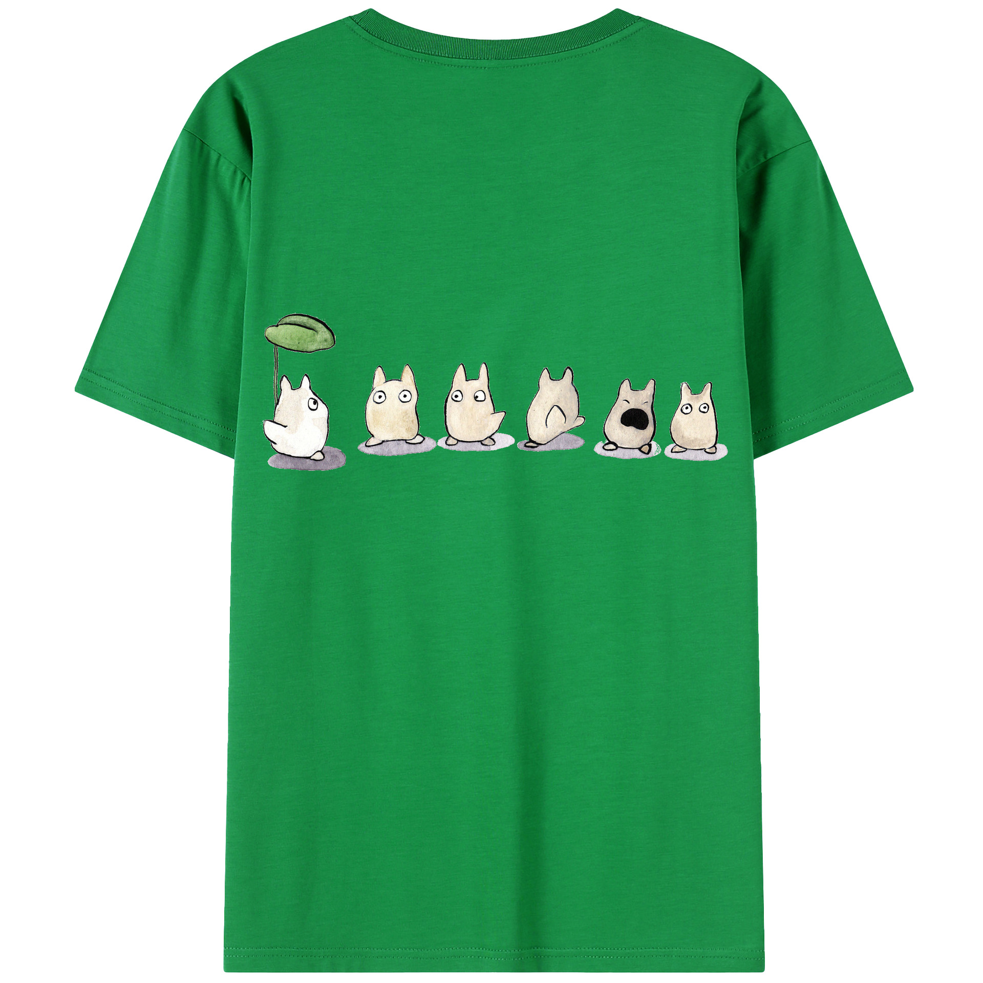 （画像用） となりのトトロ 草壁メイ 草壁サツキ My Neighbor Totoro Satsuki Kusakabe Mei Kusakabe 綿100％ メンズ半袖Tシャツ（バックプリント） 通気性