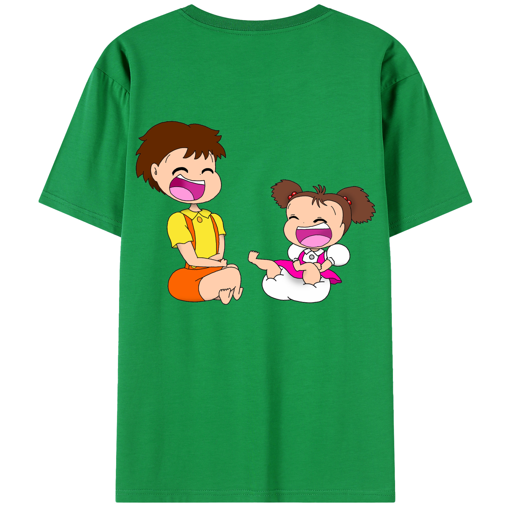 （画像用） となりのトトロ 草壁メイ 草壁サツキ My Neighbor Totoro Satsuki Kusakabe Mei Kusakabe 綿100％ メンズ半袖Tシャツ（バックプリント） 通気性