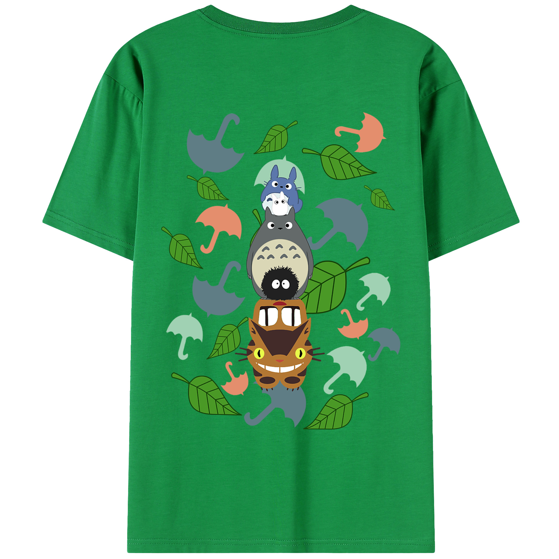 （画像用） となりのトトロ 草壁メイ 草壁サツキ My Neighbor Totoro Satsuki Kusakabe Mei Kusakabe 綿100％ メンズ半袖Tシャツ（バックプリント） 通気性