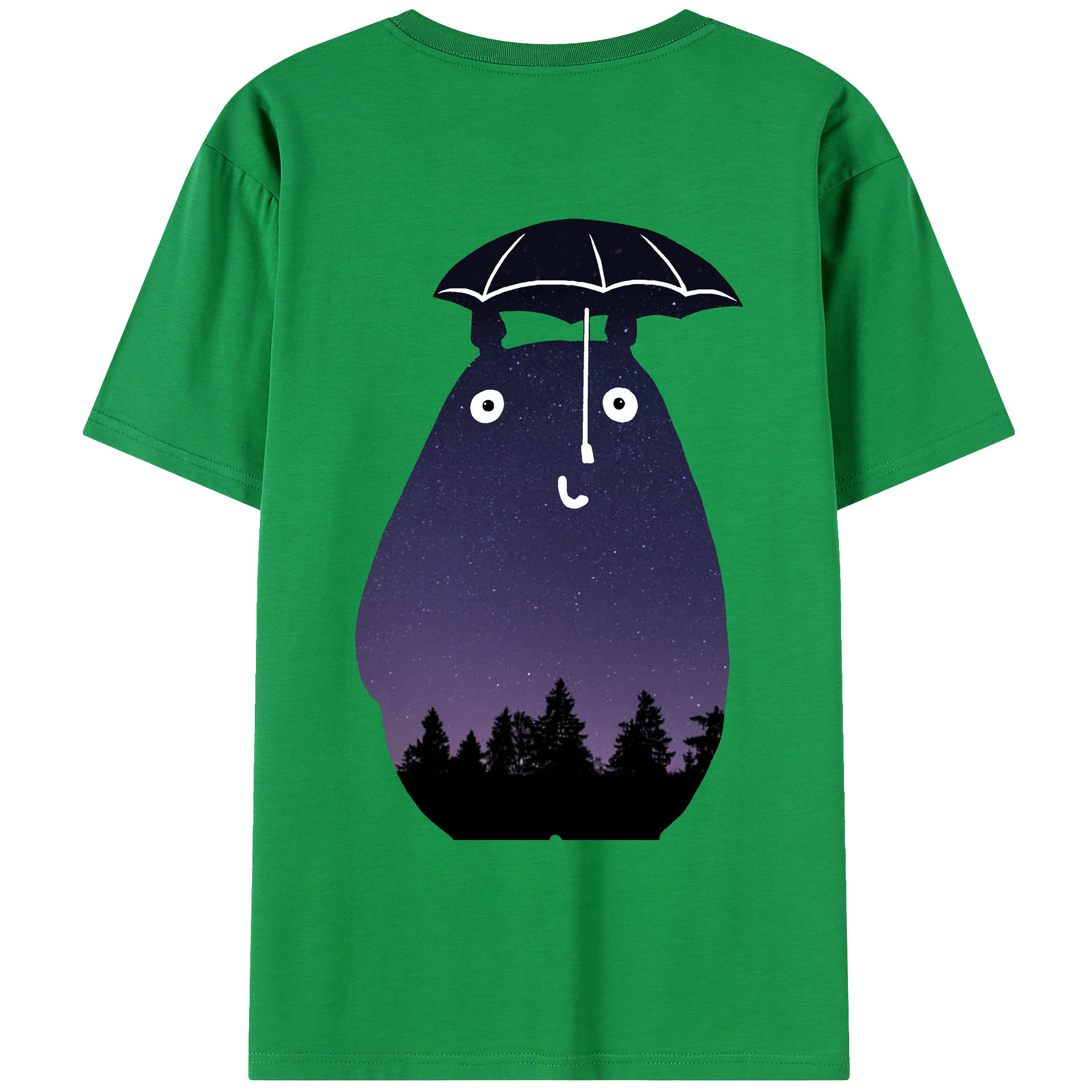 （画像用） となりのトトロ 草壁メイ 草壁サツキ My Neighbor Totoro Satsuki Kusakabe Mei Kusakabe 綿100％ メンズ半袖Tシャツ（バックプリント） 通気性