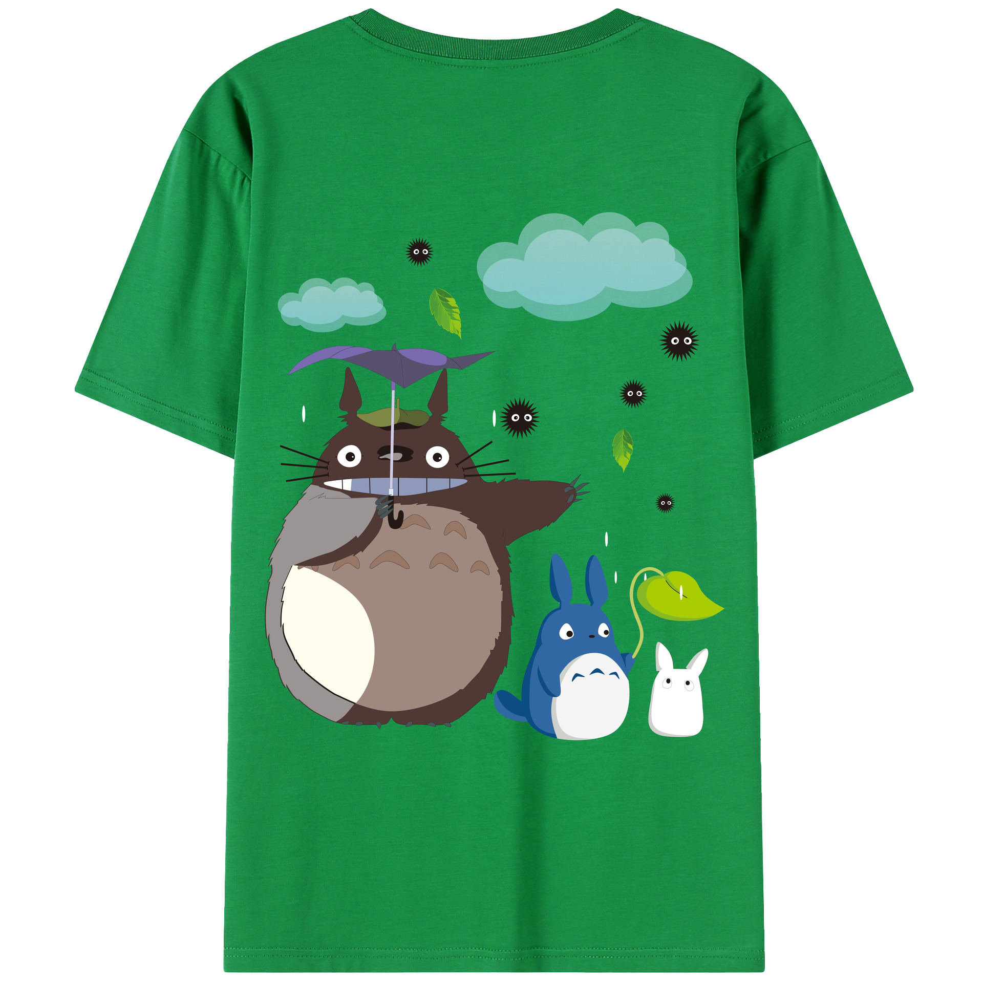 （画像用） となりのトトロ 草壁メイ 草壁サツキ My Neighbor Totoro Satsuki Kusakabe Mei Kusakabe 綿100％ メンズ半袖Tシャツ（バックプリント） 通気性