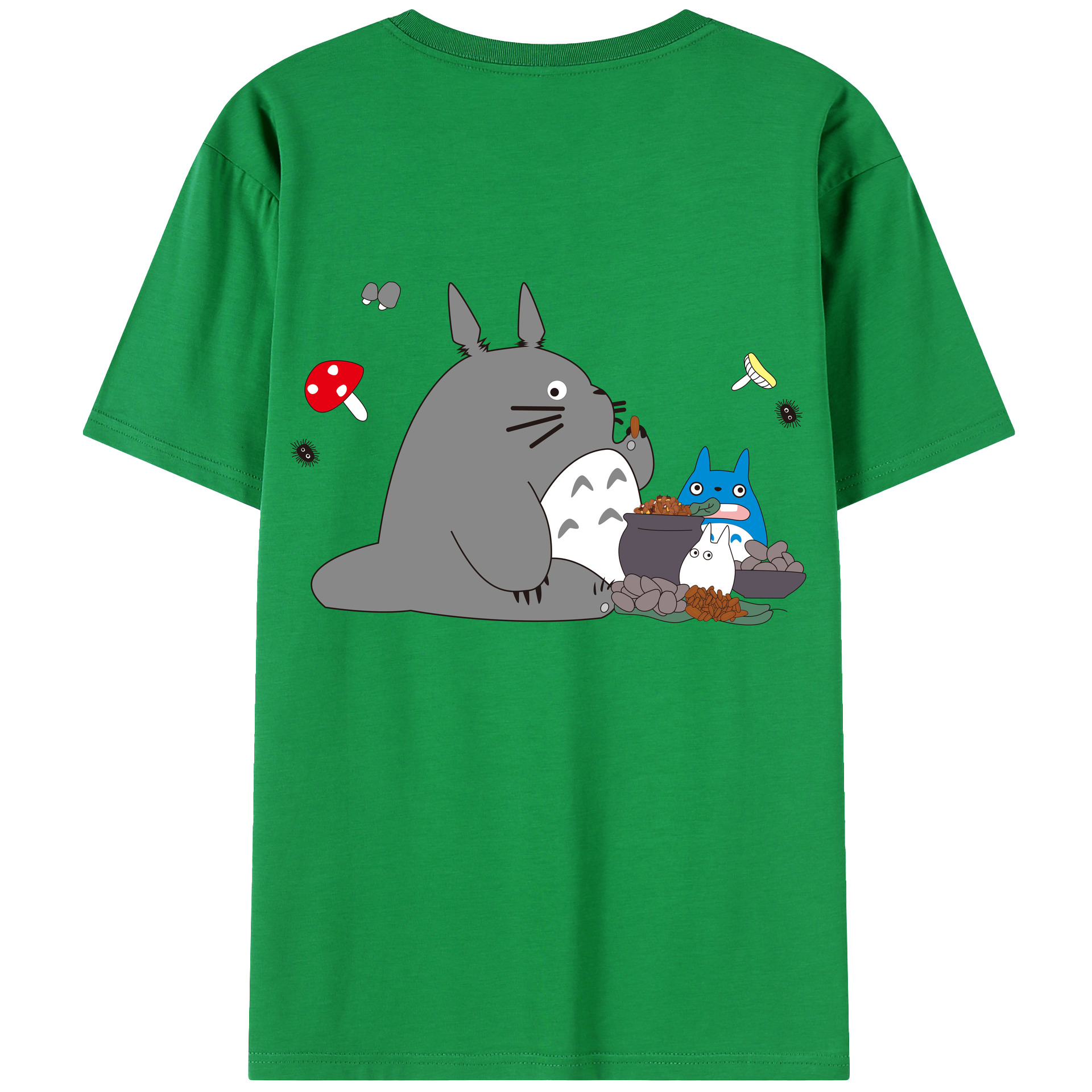 （画像用） となりのトトロ 草壁メイ 草壁サツキ My Neighbor Totoro Satsuki Kusakabe Mei Kusakabe 綿100％ メンズ半袖Tシャツ（バックプリント） 通気性