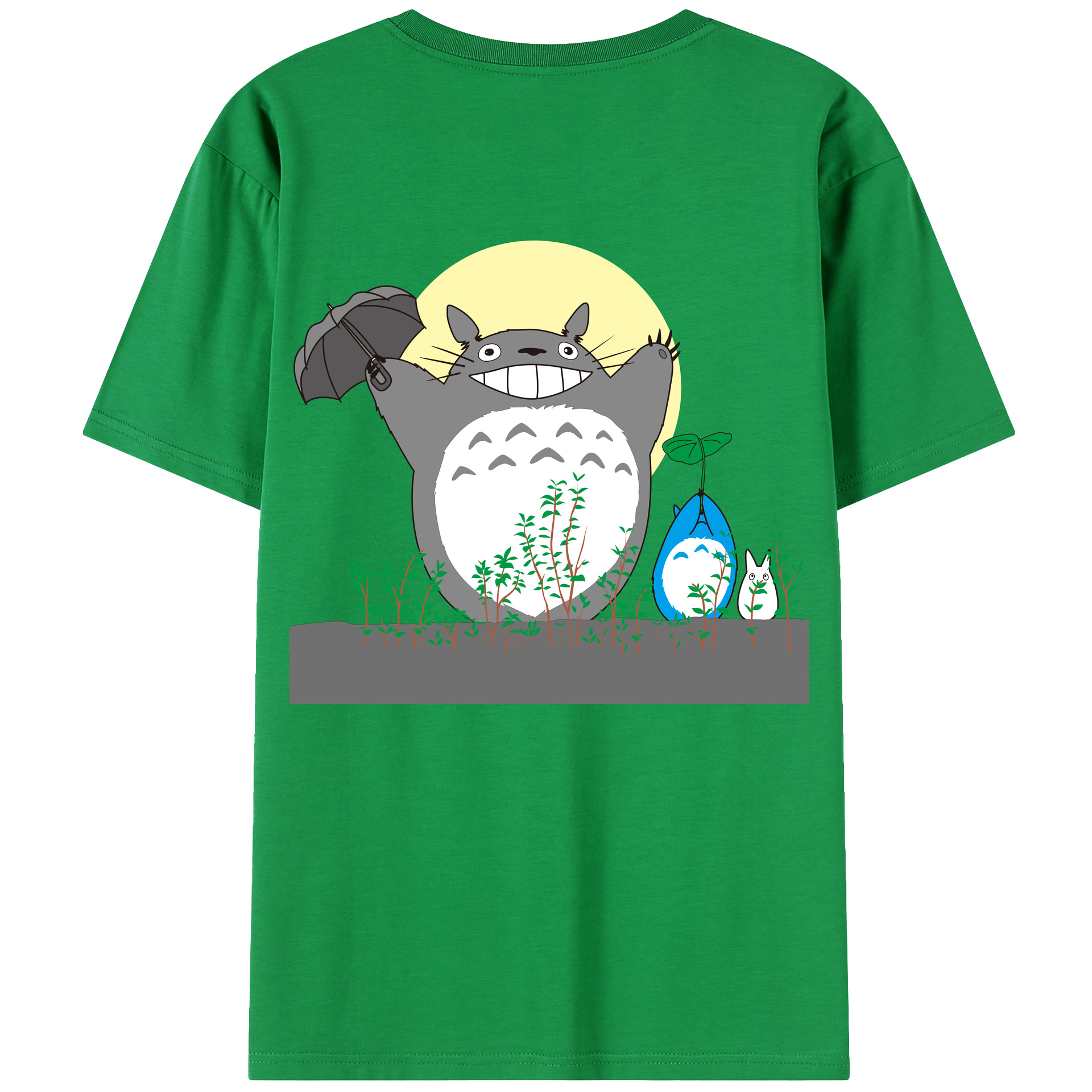 （画像用） となりのトトロ 草壁メイ 草壁サツキ My Neighbor Totoro Satsuki Kusakabe Mei Kusakabe 綿100％ メンズ半袖Tシャツ（バックプリント） 通気性