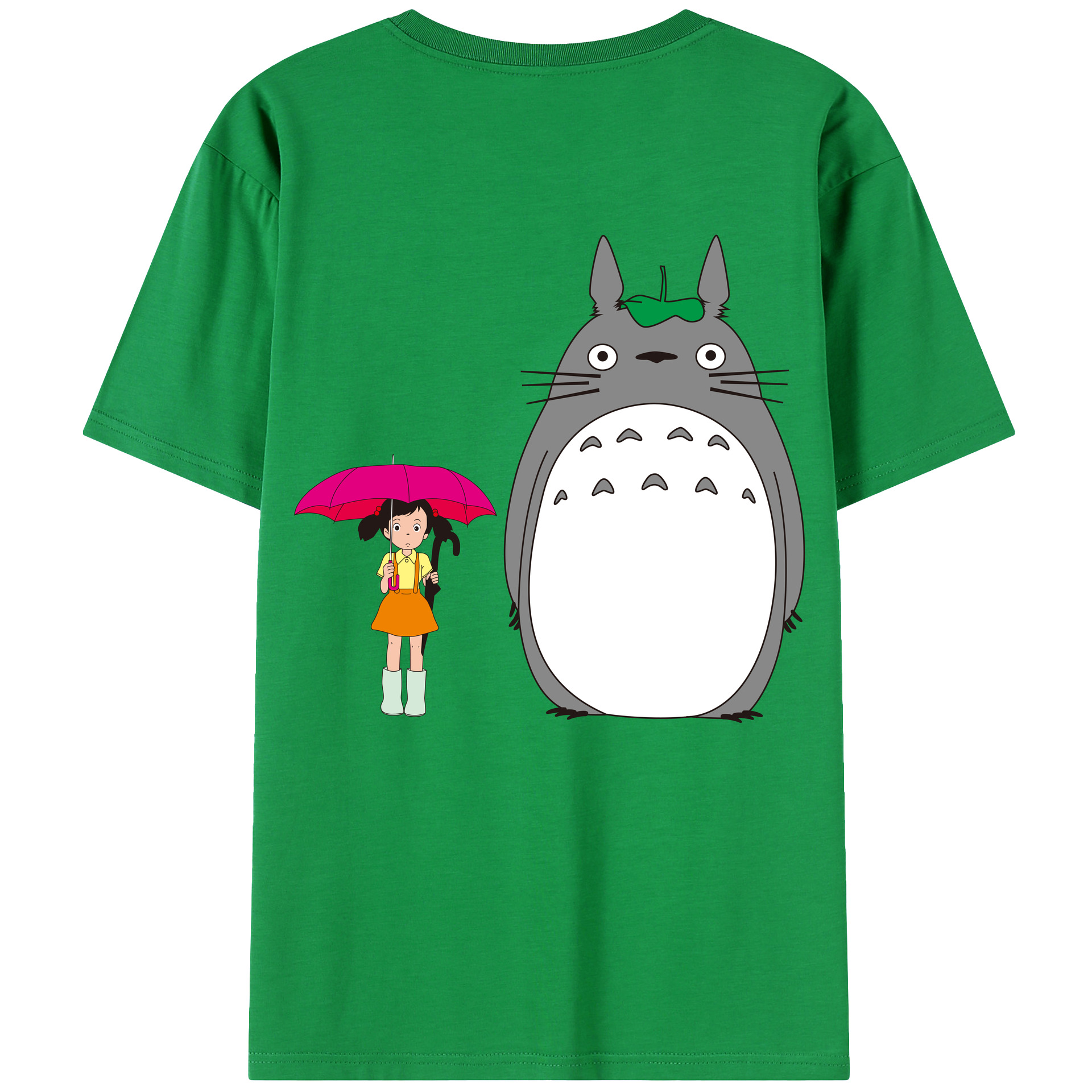 （画像用） となりのトトロ 草壁メイ 草壁サツキ My Neighbor Totoro Satsuki Kusakabe Mei Kusakabe 綿100％ メンズ半袖Tシャツ（バックプリント） 通気性